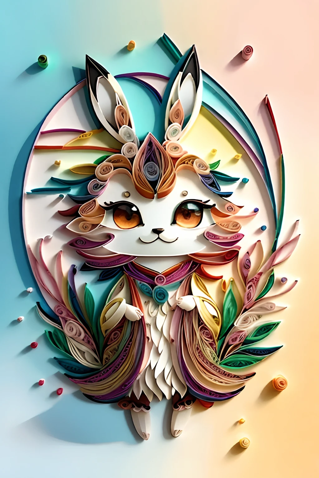 Hareful、Multidimensional Paper Quilling、art by、Chibi、
yang08k、Beautiful fece、colourfull、
masterpiece、top-quality、top-quality、Official art、Beautifully Aesthetic、