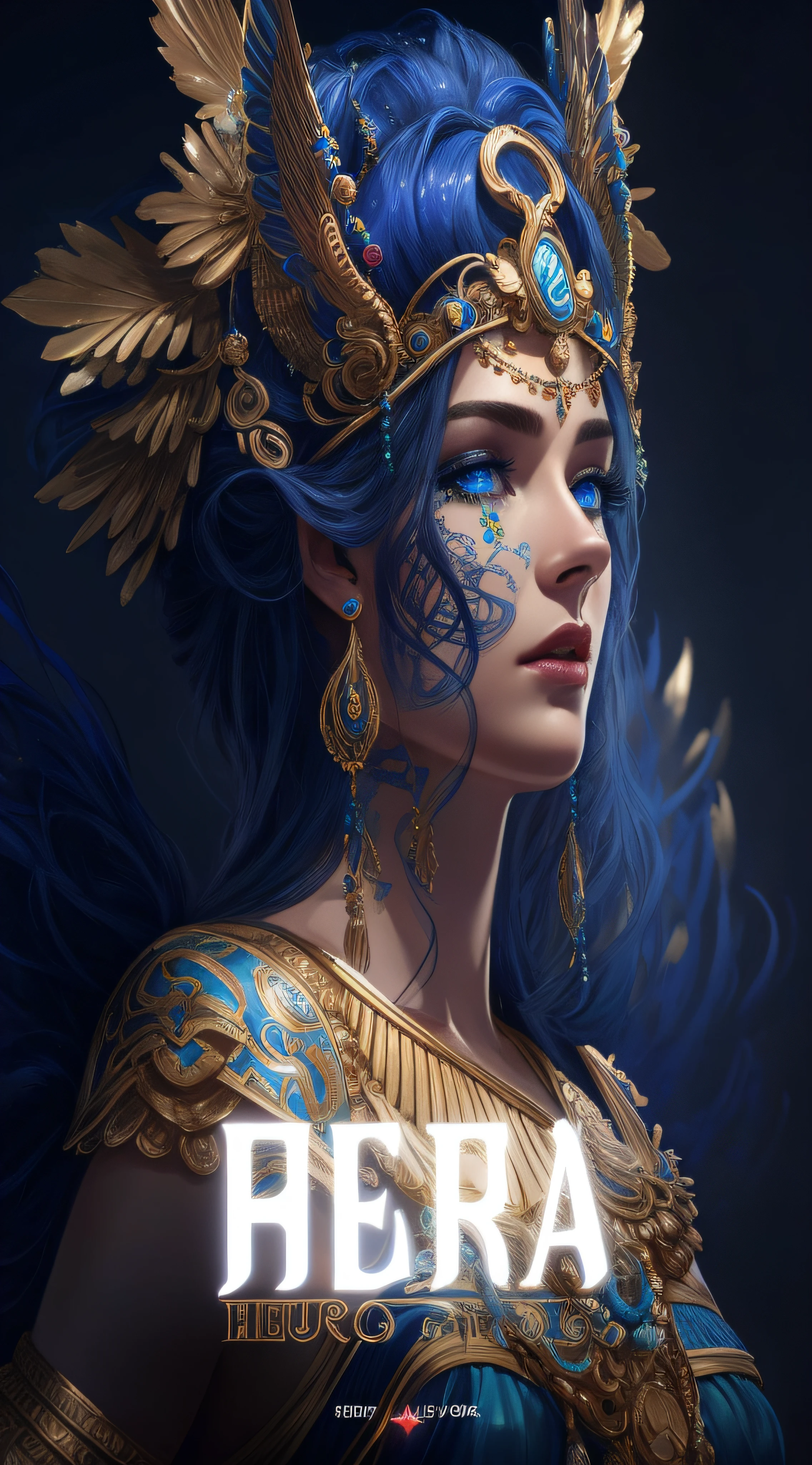 hera - queen of the blue lagoon, hera, 8k high quality detailed art, the goddess hera looking angry, the godess hera looking angry, high detailed official artwork, hyperrealistic fantasy art, featured on artstation hd, best of artstation, trending on artstation hq, featured in artstation, Artstation contest winner, trending on artstationh, official artwork hdr