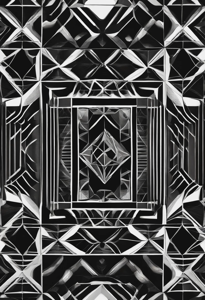 Simple geometric patterns in black and white only