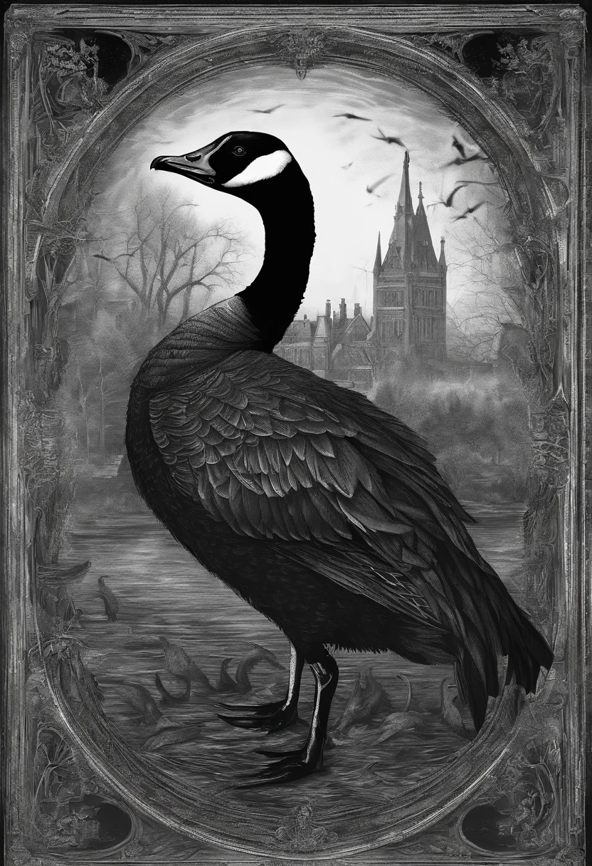 Canadian goose abomination, dark, onimous
