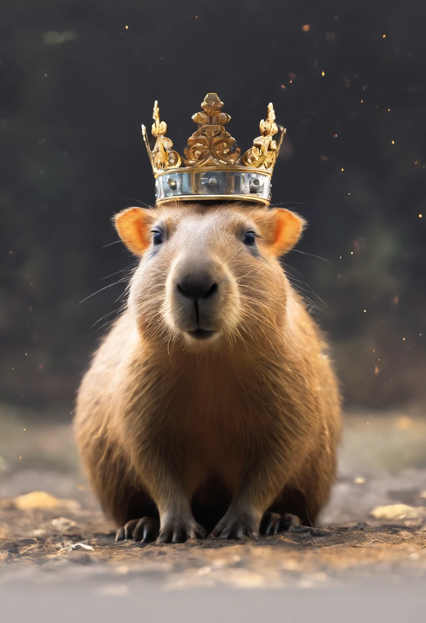 (masterpiece, best quality:1.2), (highres, abstract:1.1), ultra detail, capybara wearing crown, side view, close up, cute, low poly