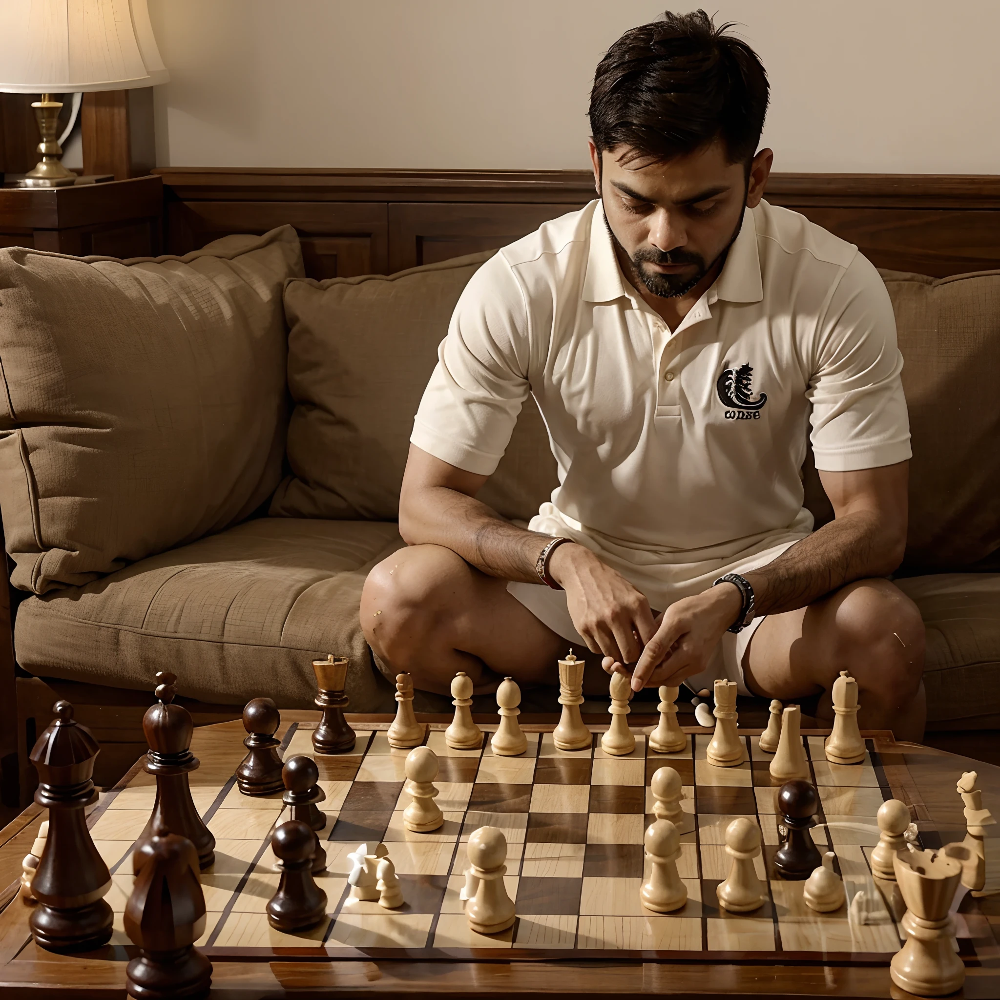 Virat Kohli playing chess