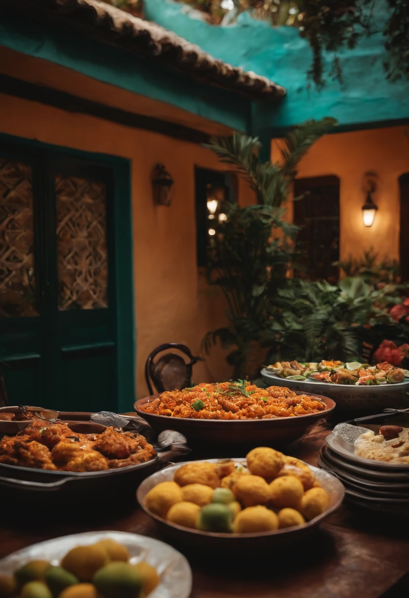 foto de uma mesa cheio de comidas gostosas
