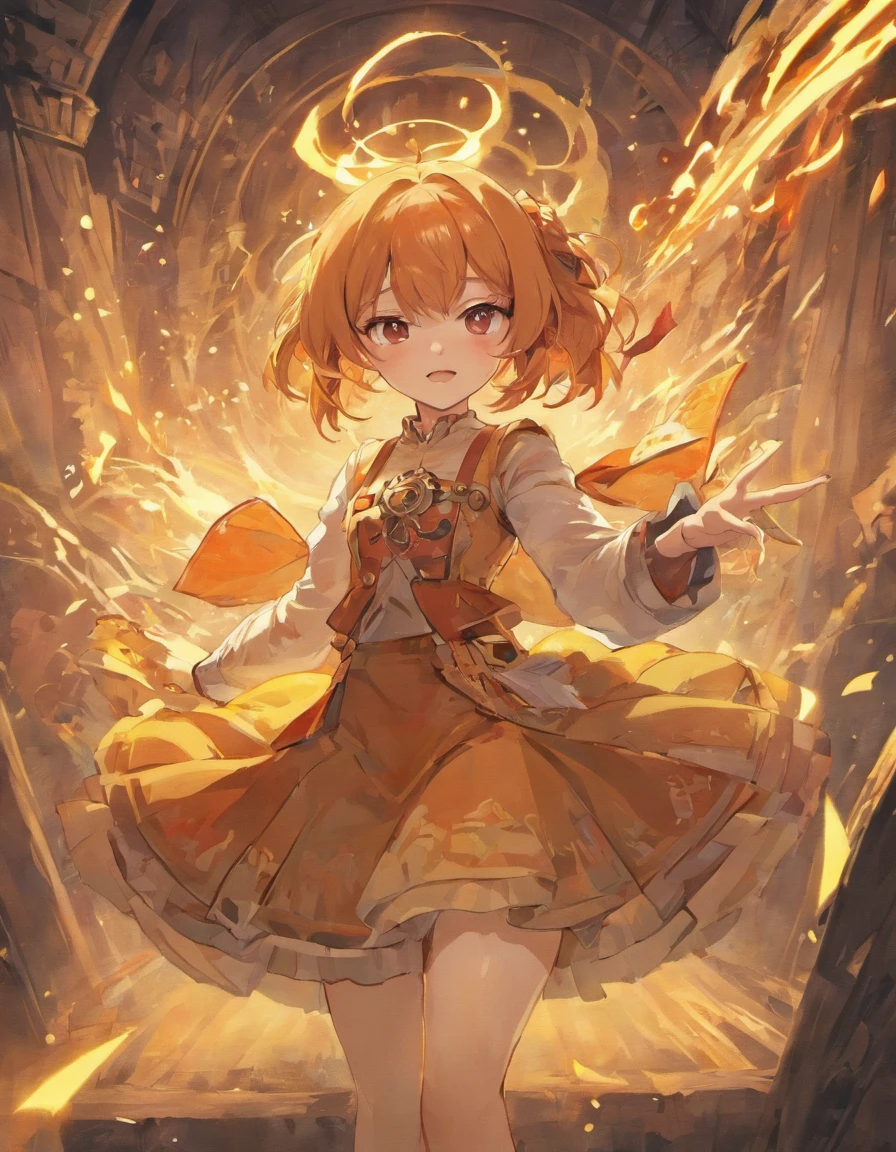 Costume fantasy medieval,Style: fantasy simplicity, Old money style, Reference brand THEME 2023. Moya Seoul 2023 colors: Peach, Amber brown, Orange-yellow details: The top is smart,Casual clottes with loose straps,White shirt material: linen, Cotton, fleece, Full body front design
