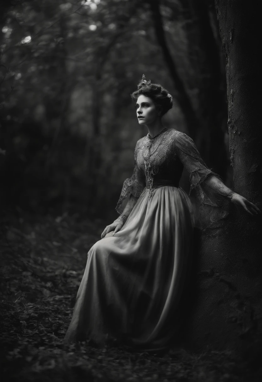 photo, Beautiful woman Stands alone. the forgotten beasts that never existed.