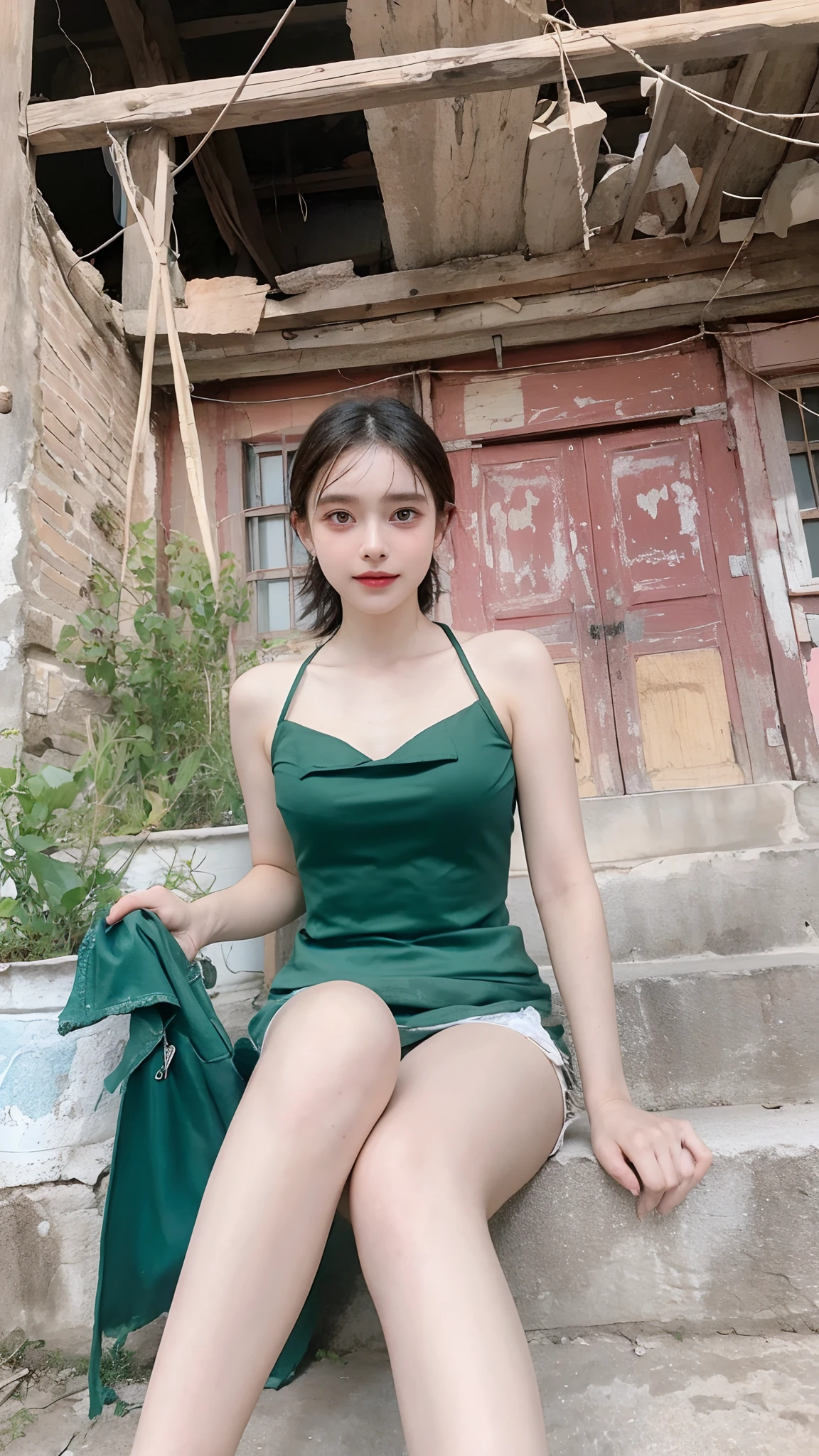 Top quality, Masterpiece, 超高分辨率, (Realistic, : 1.4), Original photo, (True skin texture: 1.3), (filmgrain: 1.3), in a panoramic view, Portrait, Very wide lens, Narrow waist, cowboy lens, (bangs, Inconspicuous, Cold light,) Night, Close-up, Tears, Short hair, neck long, ears sticking out, bangs, Big eyes, Brightly Colored Eyes, In the house, Dust, Tindall effect, (Facial expression), Sitting, (hitting a wall), Crying, Frowning, (Looking down), Nervousness, Tears, smiling happily
one girl, eyes and face with beautiful details, White jabot, pink dark V, Brown eyes,
