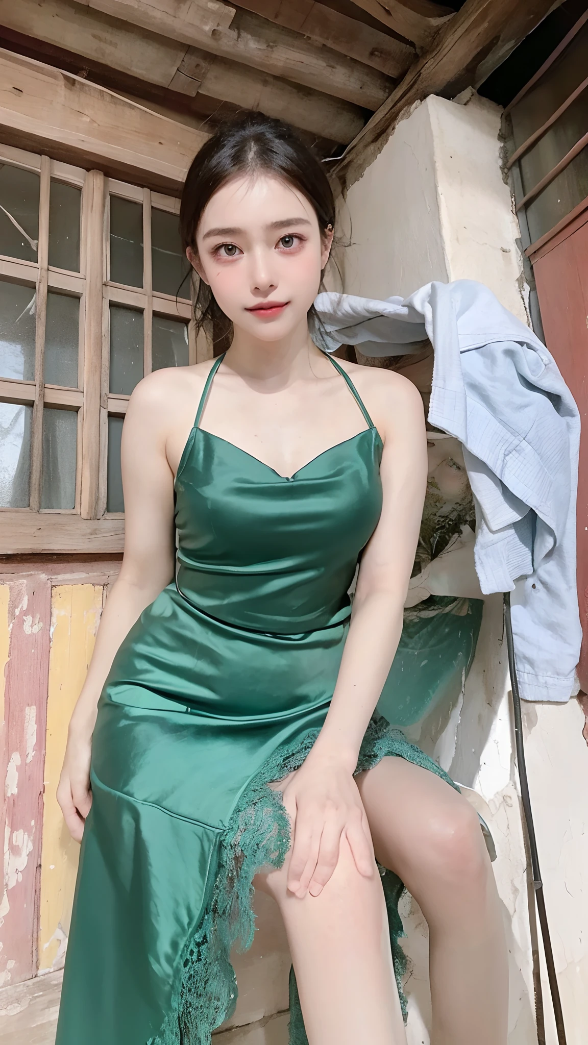 Top quality, Masterpiece, 超高分辨率, (Realistic, : 1.4), Original photo, (True skin texture: 1.3), (filmgrain: 1.3), in a panoramic view, Portrait, Very wide lens, Narrow waist, cowboy lens, (bangs, Inconspicuous, Cold light,) Night, Close-up, Tears, Short hair, neck long, ears sticking out, bangs, Big eyes, Brightly Colored Eyes, In the house, Dust, Tindall effect, (Facial expression), Sitting, (hitting a wall), Crying, Frowning, (Looking down), Nervousness, Tears, smiling happily
one girl, eyes and face with beautiful details, White jabot, pink dark V, Brown eyes,
