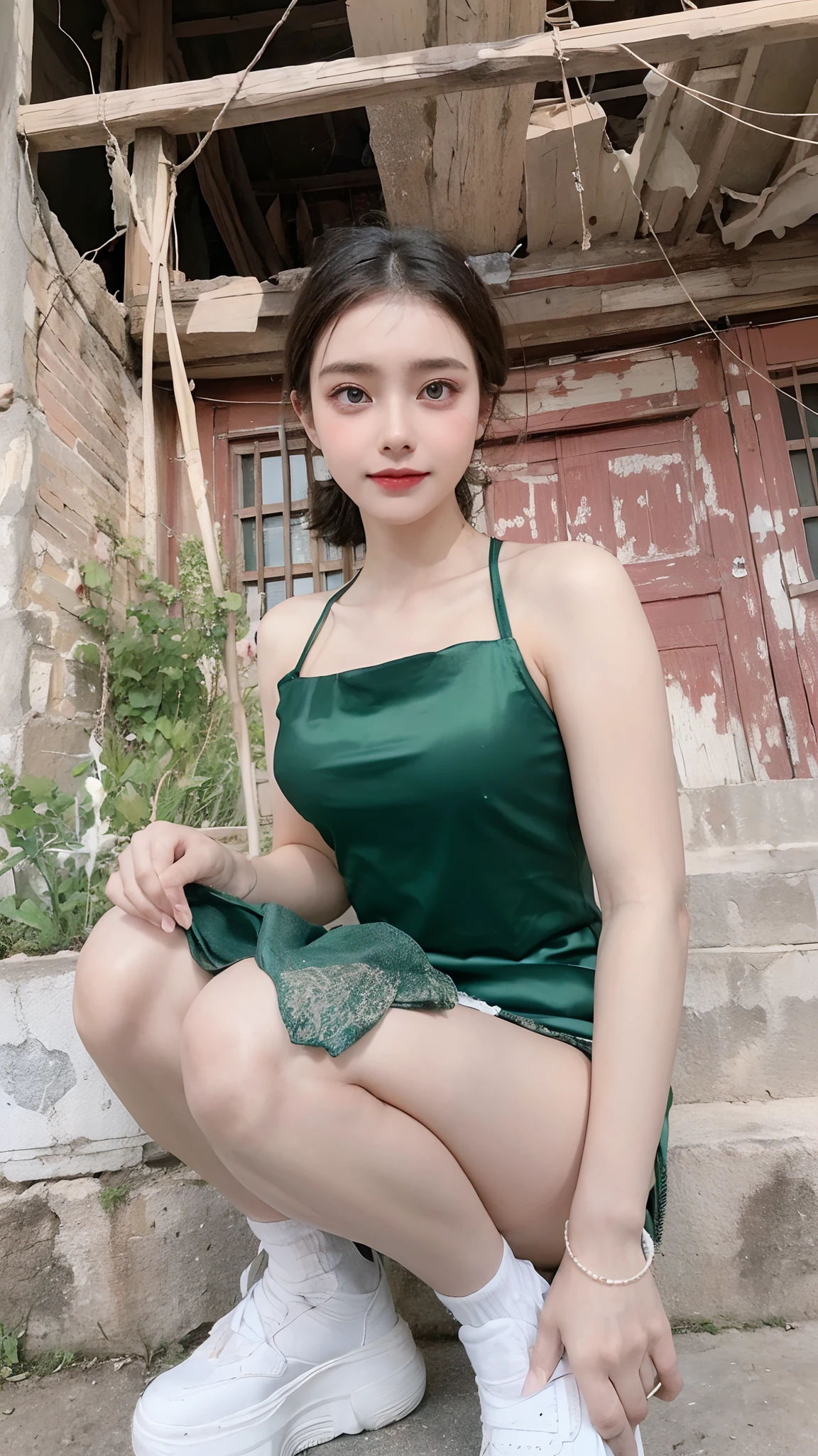 Top quality, Masterpiece, 超高分辨率, (Realistic, : 1.4), Original photo, (True skin texture: 1.3), (filmgrain: 1.3), in a panoramic view, Portrait, Very wide lens, Narrow waist, cowboy lens, (bangs, Inconspicuous, Cold light,) Night, Close-up, Tears, Short hair, neck long, ears sticking out, bangs, Big eyes, Brightly Colored Eyes, In the house, Dust, Tindall effect, (Facial expression), Sitting, (hitting a wall), Crying, Frowning, (Looking down), Nervousness, Tears, smiling happily
one girl, eyes and face with beautiful details, White jabot, pink dark V, Brown eyes,