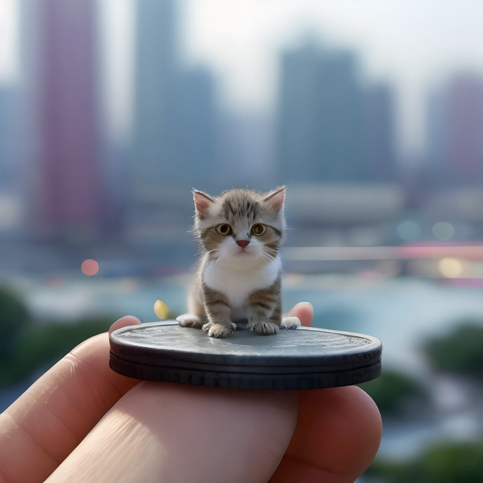 Gatito hermoso miniatura blanco.