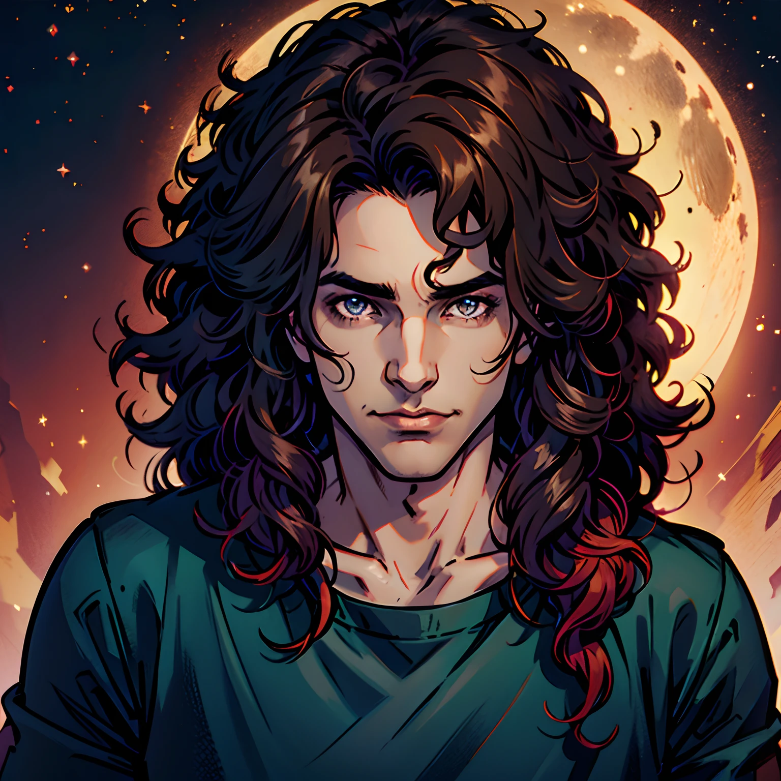 dark boy with curly hair