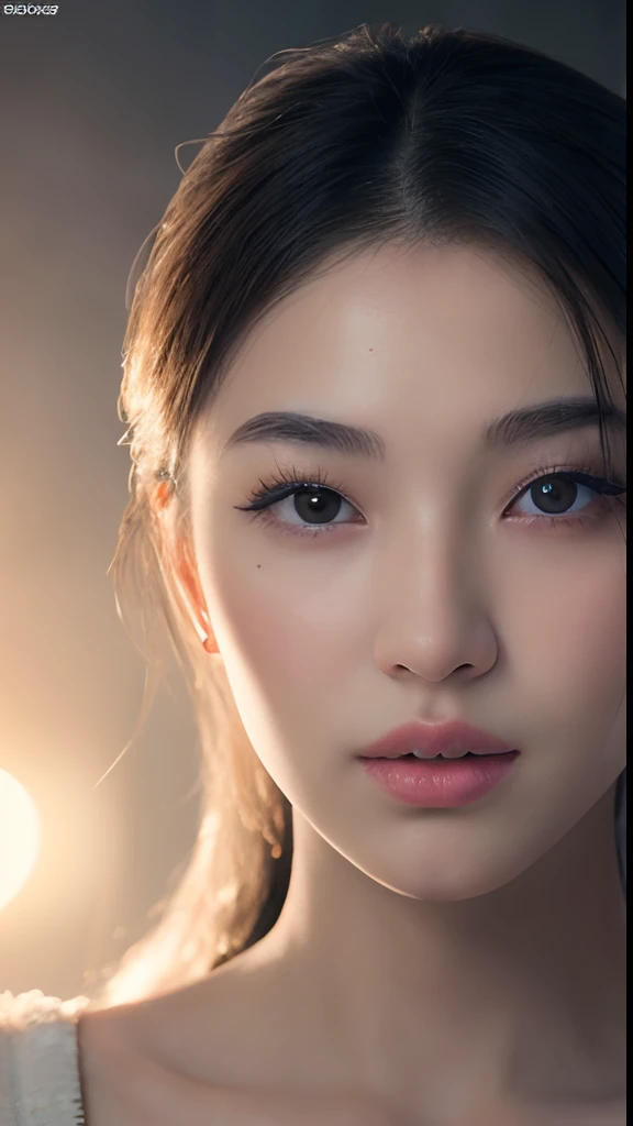 a beautiful realistic detailed portrait of 1 japanese woman looking at the viewer, extremely detailed facial features, detailed eyes, nose, lips, long eyelashes, high quality photorealistic, 8k, masterpiece, best quality, photo realistic:1.4, intricate details