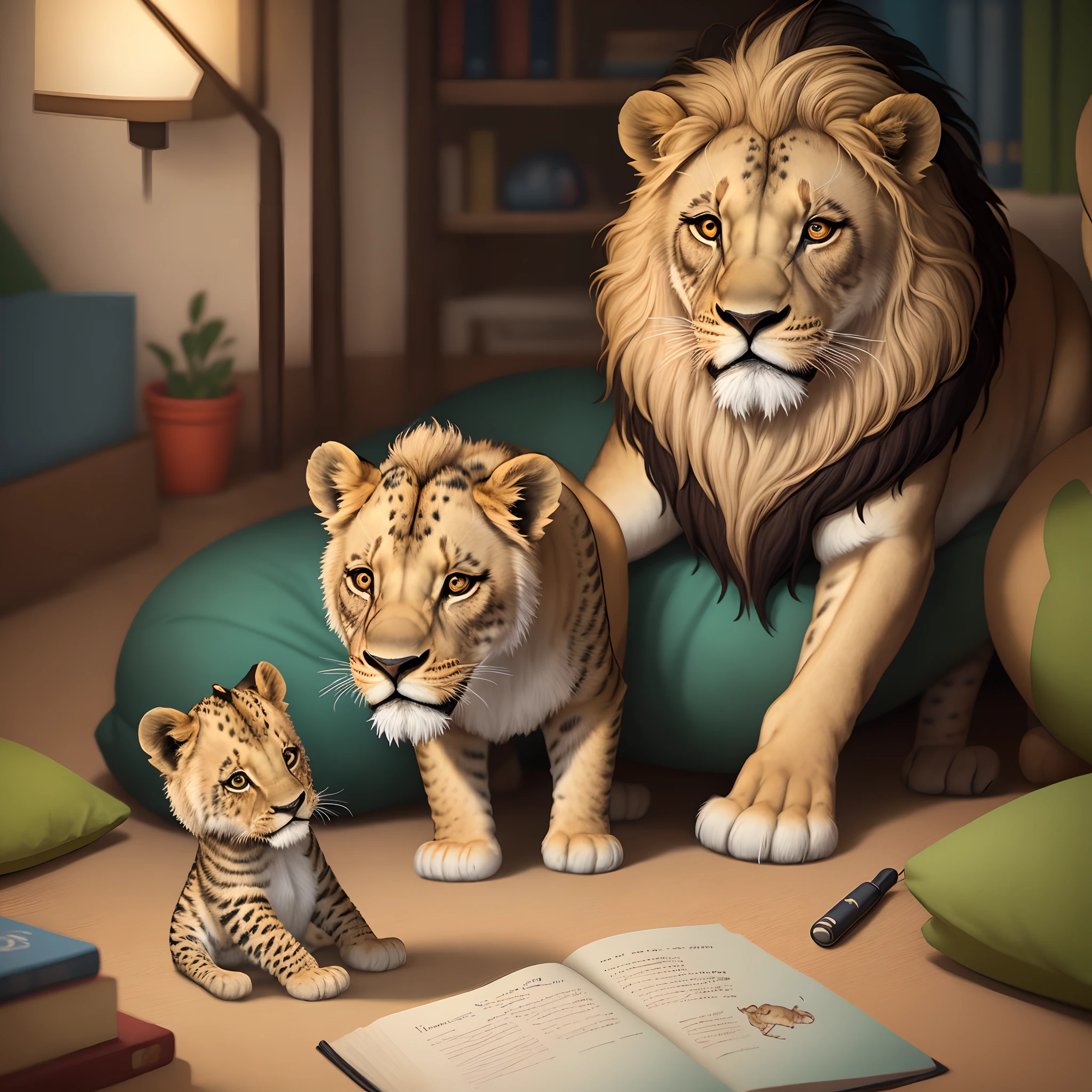 Lion cub for a children's book