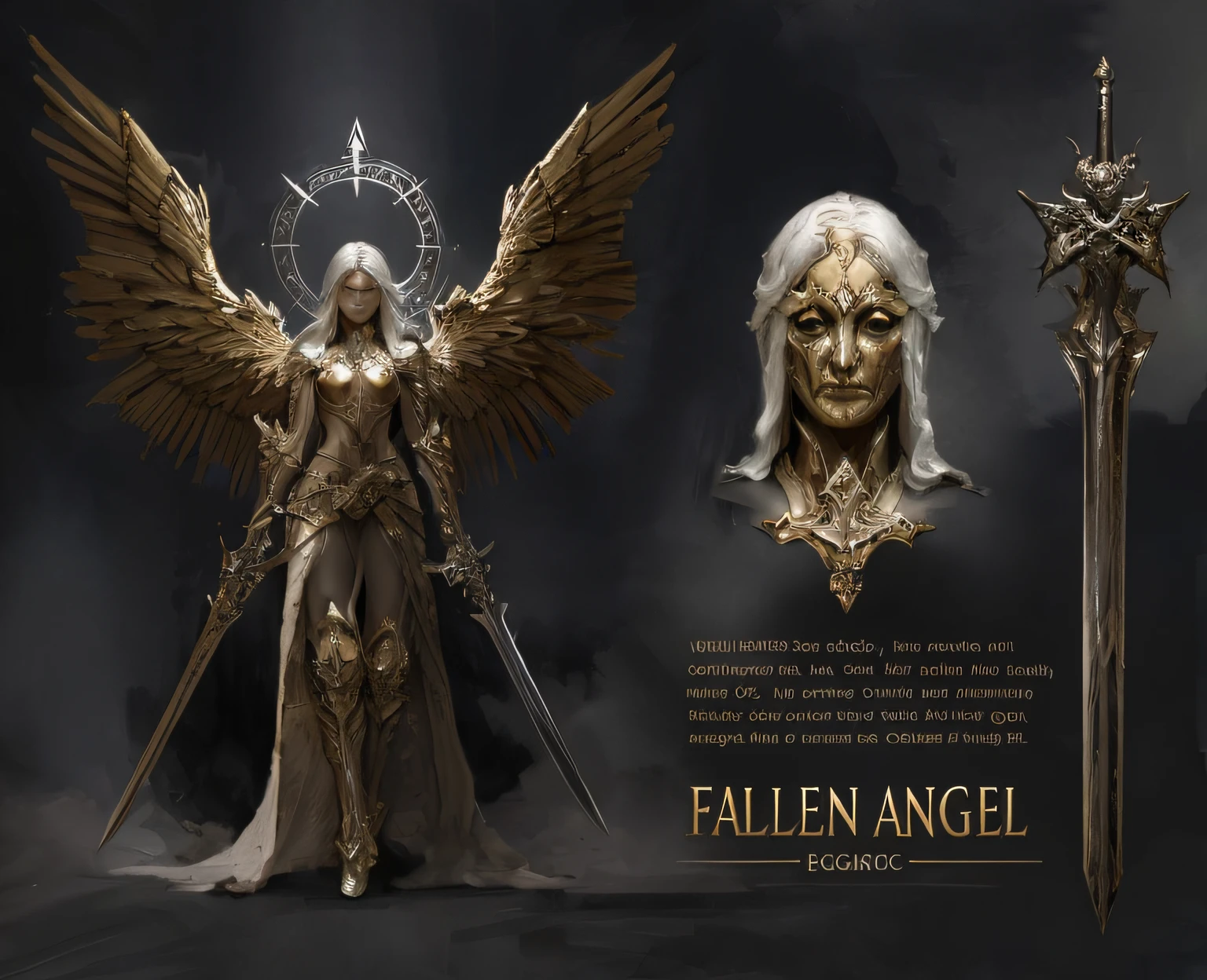 Close-up of an angel statue holding a sword, award winning concept art, senior concept artist, award winning concept artist, Fallen Angel, cgsociety concept art, Diablo concept art, epic exquisite character art, cgsociety contest winner!!!, Diablo digital concept art, fantasy concept art, High quality digital concept art, epic fantasy concept art, cgsociety contest winner!!