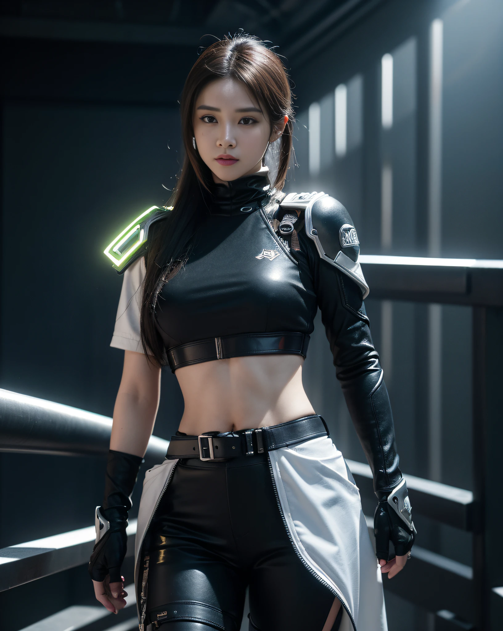 ((Best quality)), ((masterpiece)), (detailed:1.4), 3D, an image of a beautiful cyberpunk female,HDR (High Dynamic Range),Ray Tracing,NVIDIA RTX,Super-Resolution,Unreal 5,Subsurface scattering,PBR Texturing,Post-processing,Anisotropic Filtering,Depth-of-field,Maximum clarity and sharpness,Multi-layered textures,Albedo and Specular maps,Surface shading,Accurate simulation of light-material interaction,Perfect proportions,Octane Render,Two-tone lighting,Wide aperture,Low ISO,White balance,Rule of thirds,8K RAW,