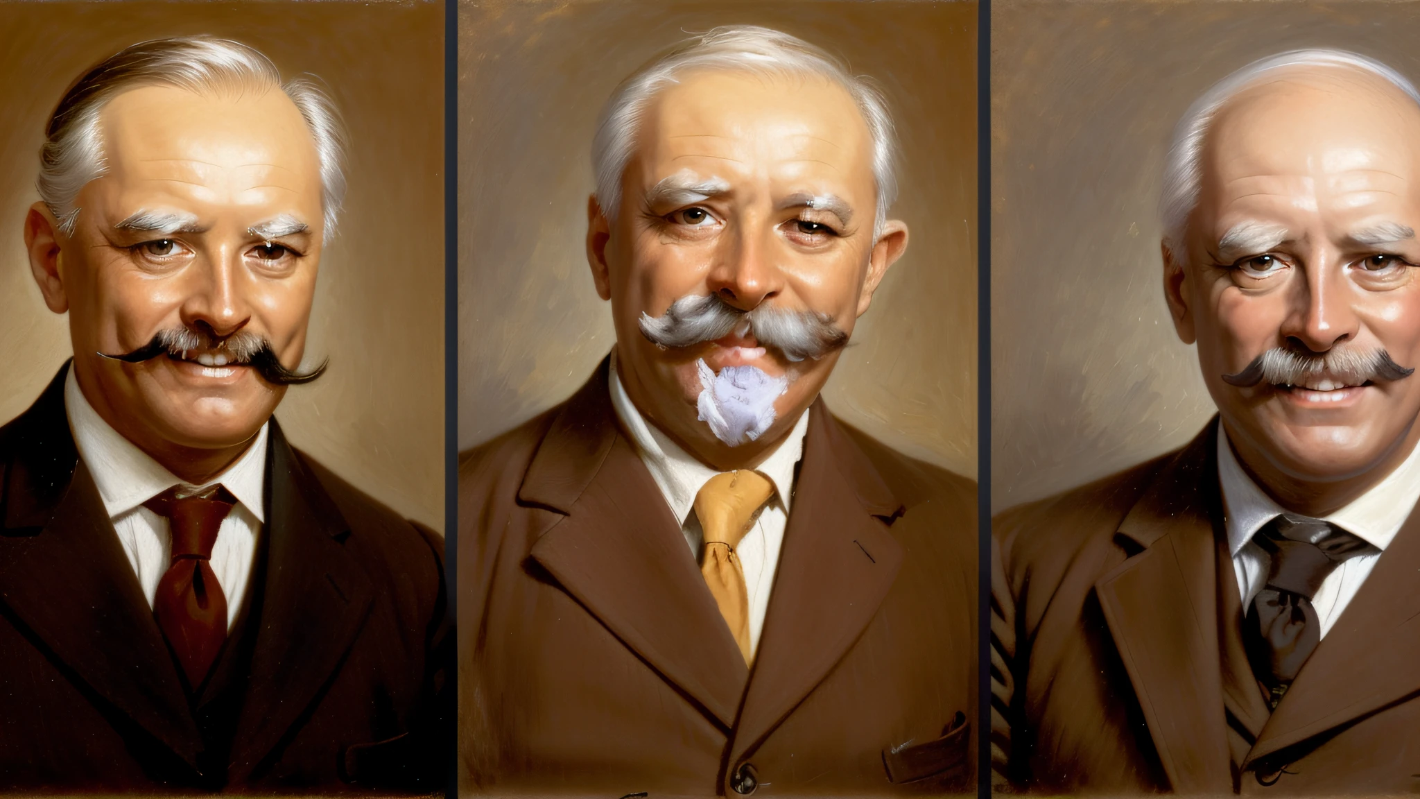 painting of a man with a mustache and a suit jacket, inspired by Arnold Franz Brasz, rudolf weisse, inspired by John Nelson Battenberg, miner kilbourne kellogg, charles theodore frere, inspired by Albert Bertelsen, theodore ralli, colour portrait photograph, inspired by Joseph von Führich, inspired by George Barret, Sr.