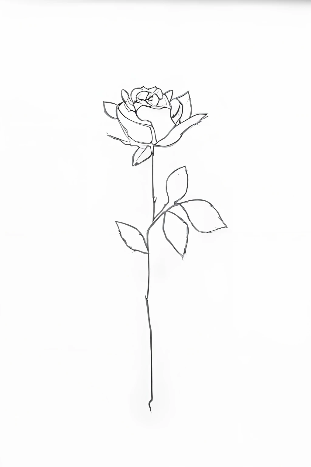 Rosa、line-drawing、One stroke