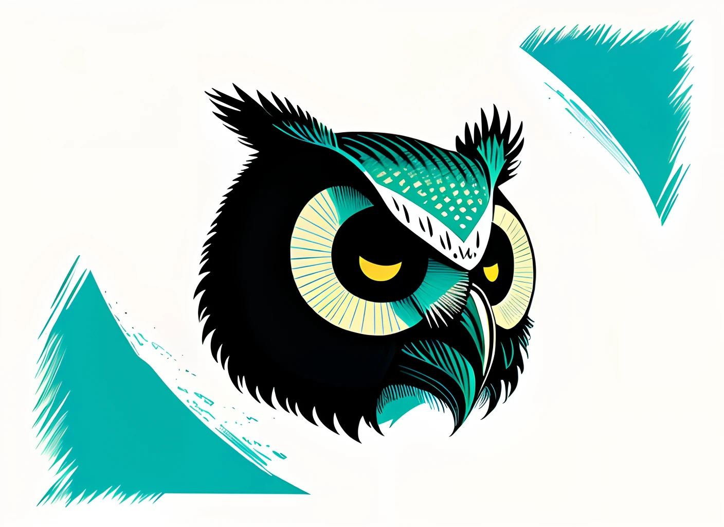 retro comic art of an owl mask on white background