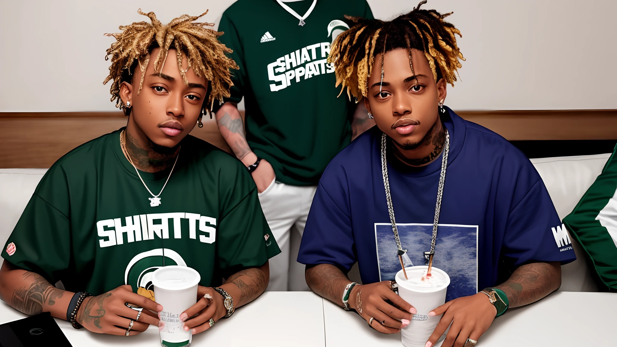 The rapper Juice WRLD wearing a Michigan State shirt