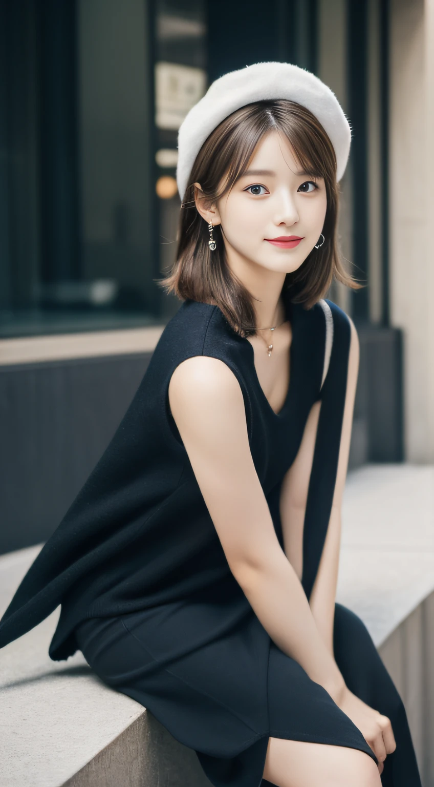 (((32K,very high res, high detailing, highly accurate,Masterpiece Girl 1:1.5))),Raw photo & realistic atmosphere,beautiful dark blue eyes,Detailed mouth,Glossy lips,Detailed eyebrows,Soft white skin that shines with every detail,,Eyes drawn in detail、Very beautiful eyes with azure eyes,Detailed lips、Very beautiful face,Very well-formed face、Lifelike face,shiny beautiful lips,Beautiful eyebrows,Infinite reality,Best design,(Insanely cute Japan 16-year-old high school girl,,Beautifully shaped breasts,Very cute beautiful girl,Little Girl,Healthy body,Outstanding style:1.5),Best Natural Makeup,Japanese ido,Korean Idols,Young sensual idol,Moist eyes,Dark Beautiful Deep Eyes,Beautiful butt,beauty legs,,camel's foot,:1.3),超A high resolution、,Natural and realistic face,Back lighting,Pure eyes are too cute,(((photorealisim,Photograph the whole body))),,Reality Live Action,(Fashionable earrings,,a necklace,A bracelet,gyuru,Glossy nail art,Women's Teens Street Winter Casual Fashion,Down coat,Black pants,white shoe,Hats,Calm and fashionable girl,light brown hair,short-hair,Ear Hair,独奏,little smiling,full body Esbian,Show full-body fashion,sitting cross-legs,Show me your white shoes, Only beauty young cute 15 year old girl,A rather petite and very cute 15-year-old girl:1.7),Night in Shibuya