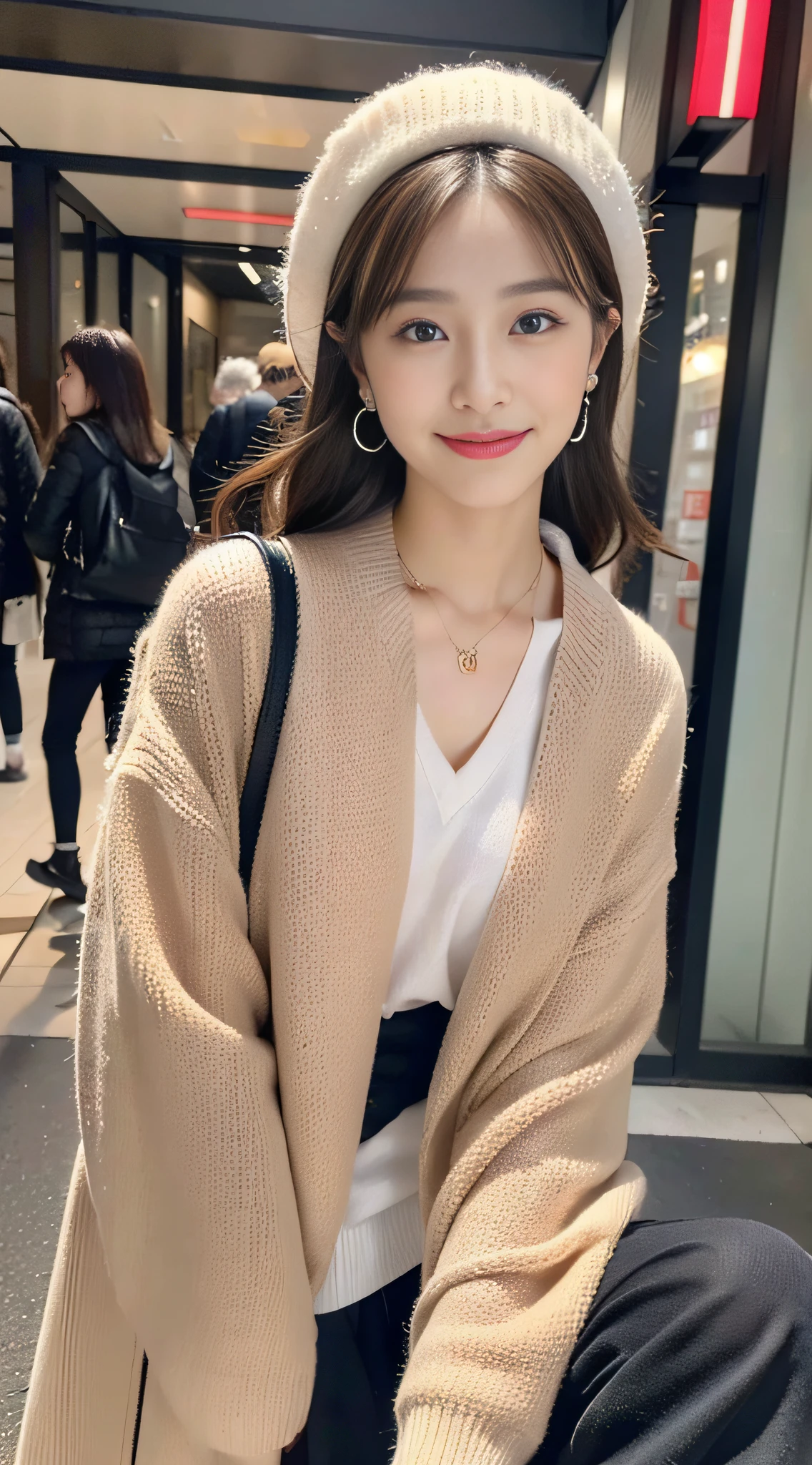 A man wearing over-the-knee bootiniskirts and tights,whaite hair,High ponytail