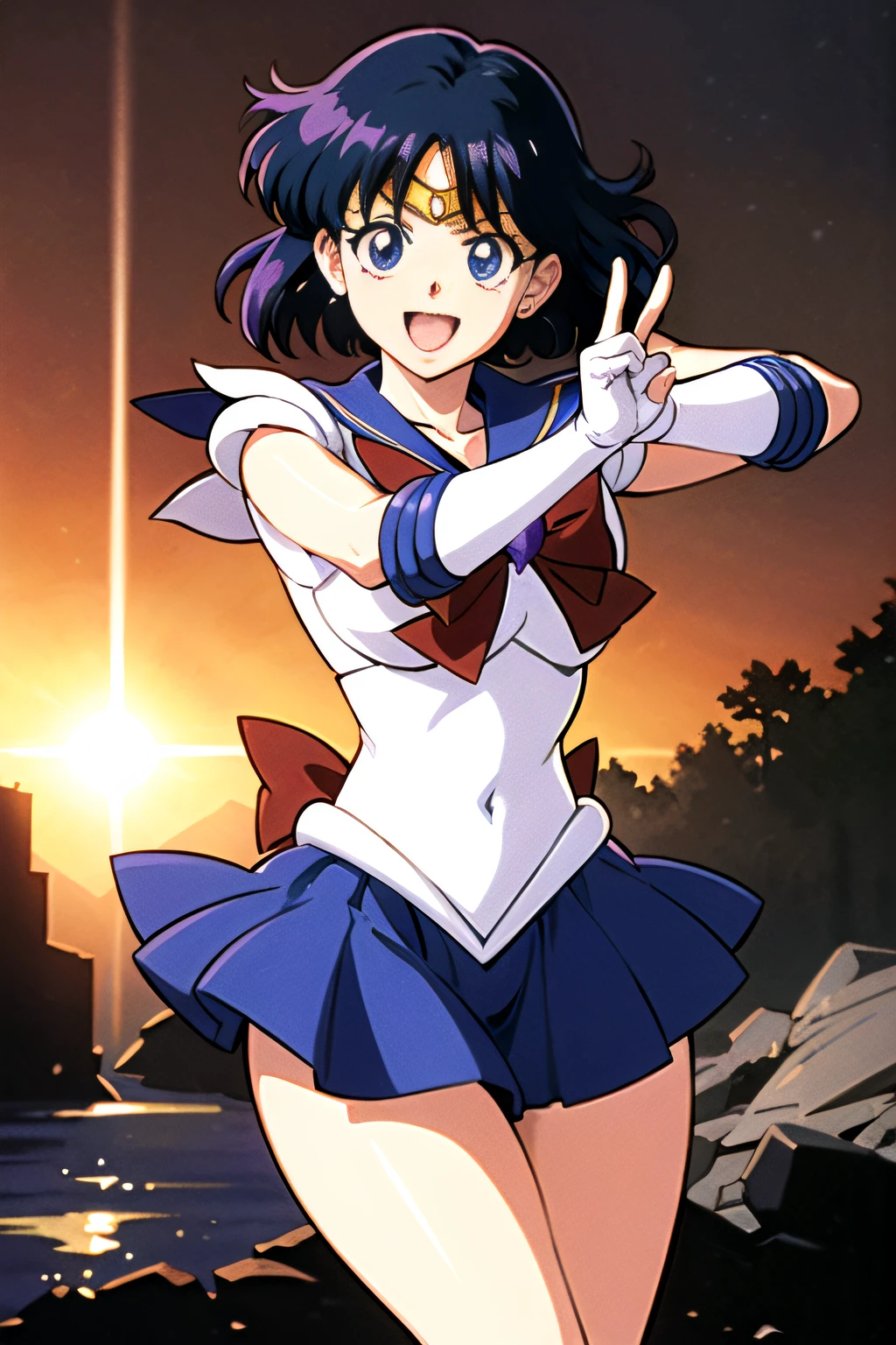 (top-quality:1.3), (​masterpiece:1.4),(Anatomically correct), (Full limbs),(complete fingers),(Precise fingertips), (Fine details),(8K),Photorealista,Sailor Moon!!!!!!!!, Sailor Moon Style,by Sailor Moon, Sailor Senshi Uniform,(Sailor Saturn:1.37),aqua eyes,Black-haired bobbed head,Purple Choker,Purple Boots,Purple skirt,Red ribbons,(Super Detail),(90s Anime,9 0 s anime,9 0 s anime style,anime cels,cel shaded anime),
(Dynamic Boxing Pose:1.25), 1 girl, Beautiful face, Intense lighting),raw, 1 girl, ((rage)), Color Theme Red, Dramatic light, Violence Everywhere, Bloody destruction of corpses in the background, Dark and blurry background, (joyous expression:1.4), (Raging Eyes:1.2), ), Mental breakdown, intimidation, Ways to harm, (irate:1.4), revenge, rage, destruction, murder, Maniacal,magician, spell magic, Magic Circle, ((magic in hand)),(using light magic:1.14),water magic, imaginative overlays, artistic fusion,fantastical scenes, evocative narratives, striking visuals,