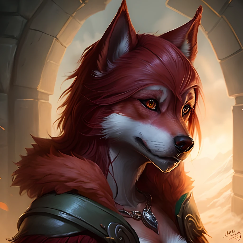 Female worgen with red fur