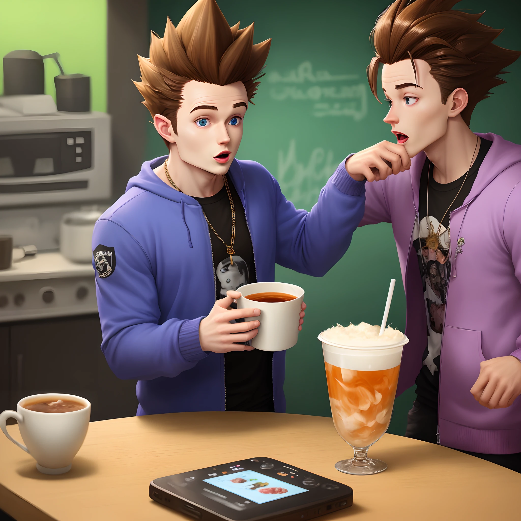 Jimmy neutron dressed as a rapper with a cup of lean