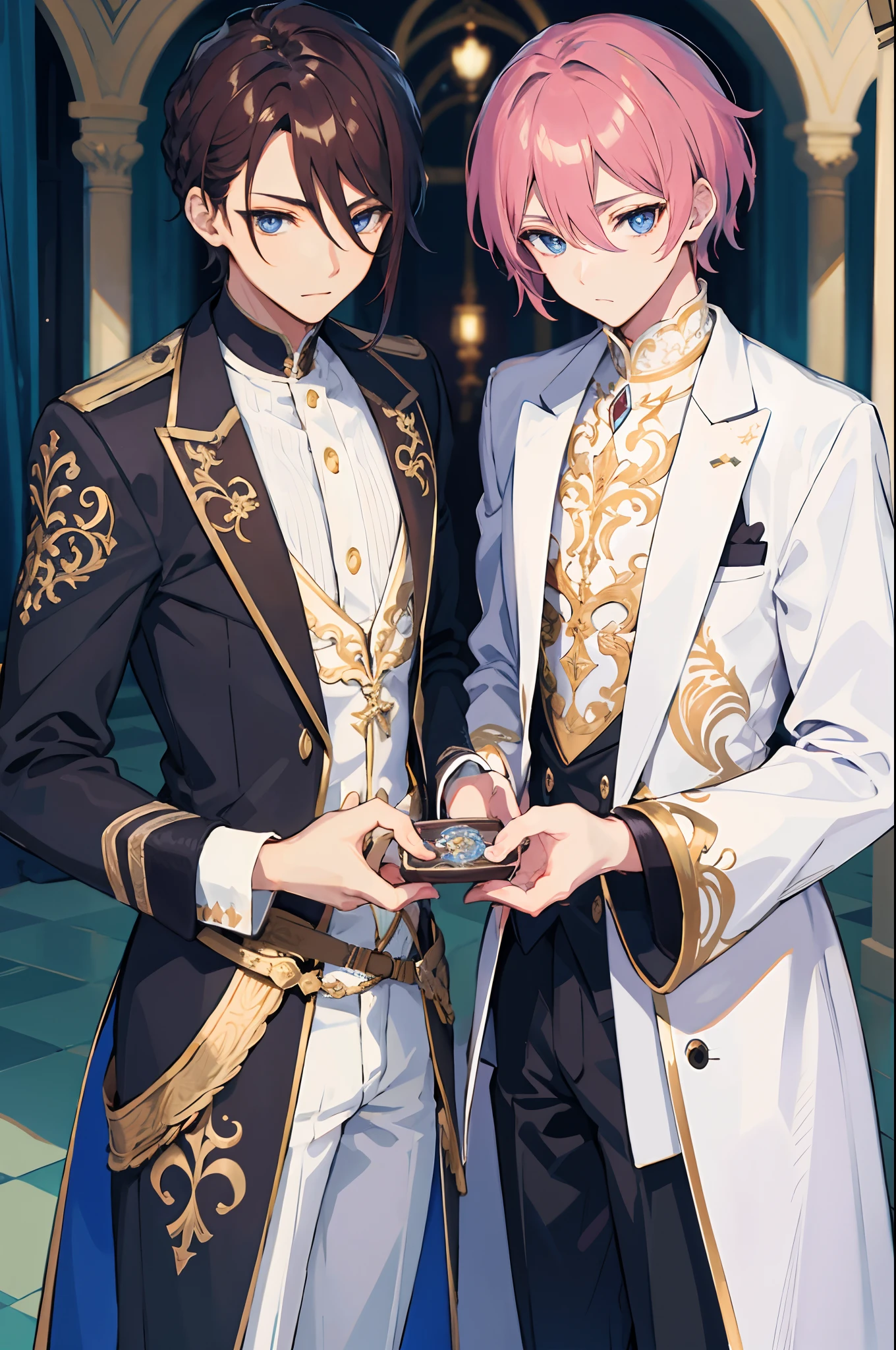 tmasterpiece,Need,filigree,1boys,brunette color hair,eBlue eyes,