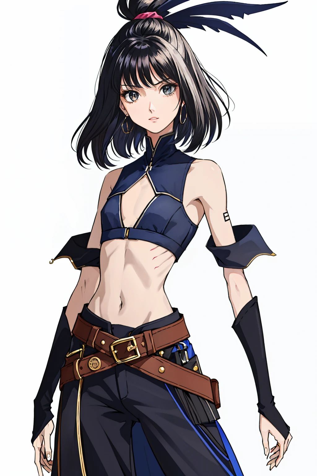 Realitsic very skinny young woman, Charli D'amelio: 2.0 , ((very very small waist)), ((ribs visible)), thin arms, thin legs, fine and beautiful face. ((Very skinny and fine body)), small breats, flatchest. ((Anorexic girl))., HD, 8k, high quality,Cohen ((thick belt at the waist))