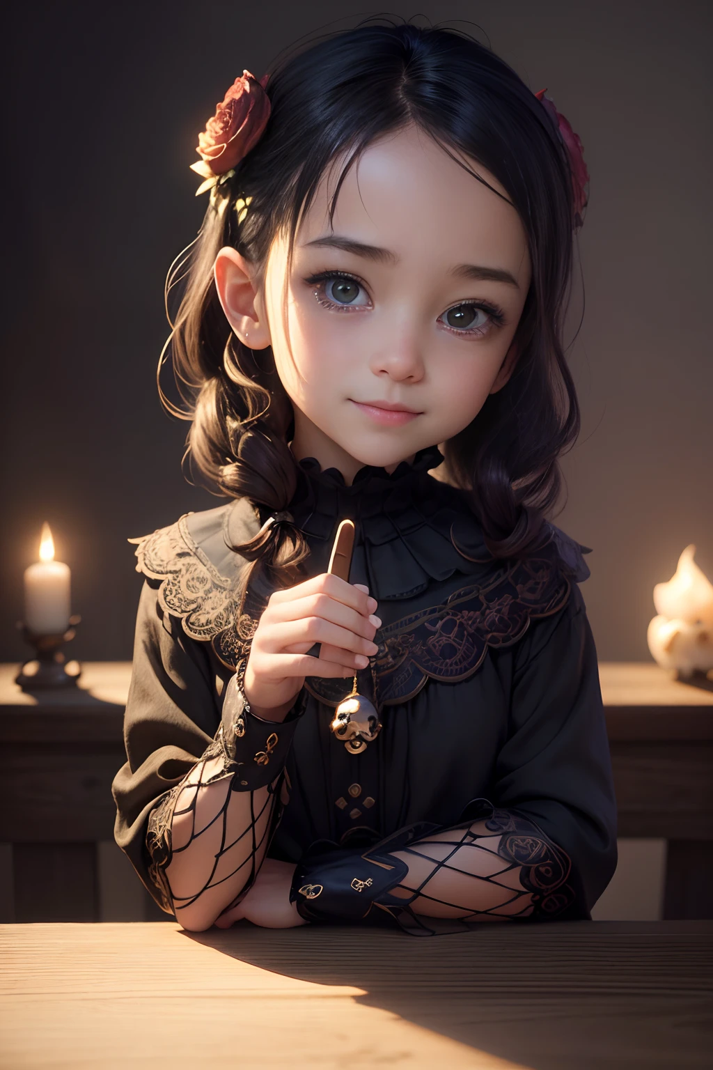 girl holding toy and doll