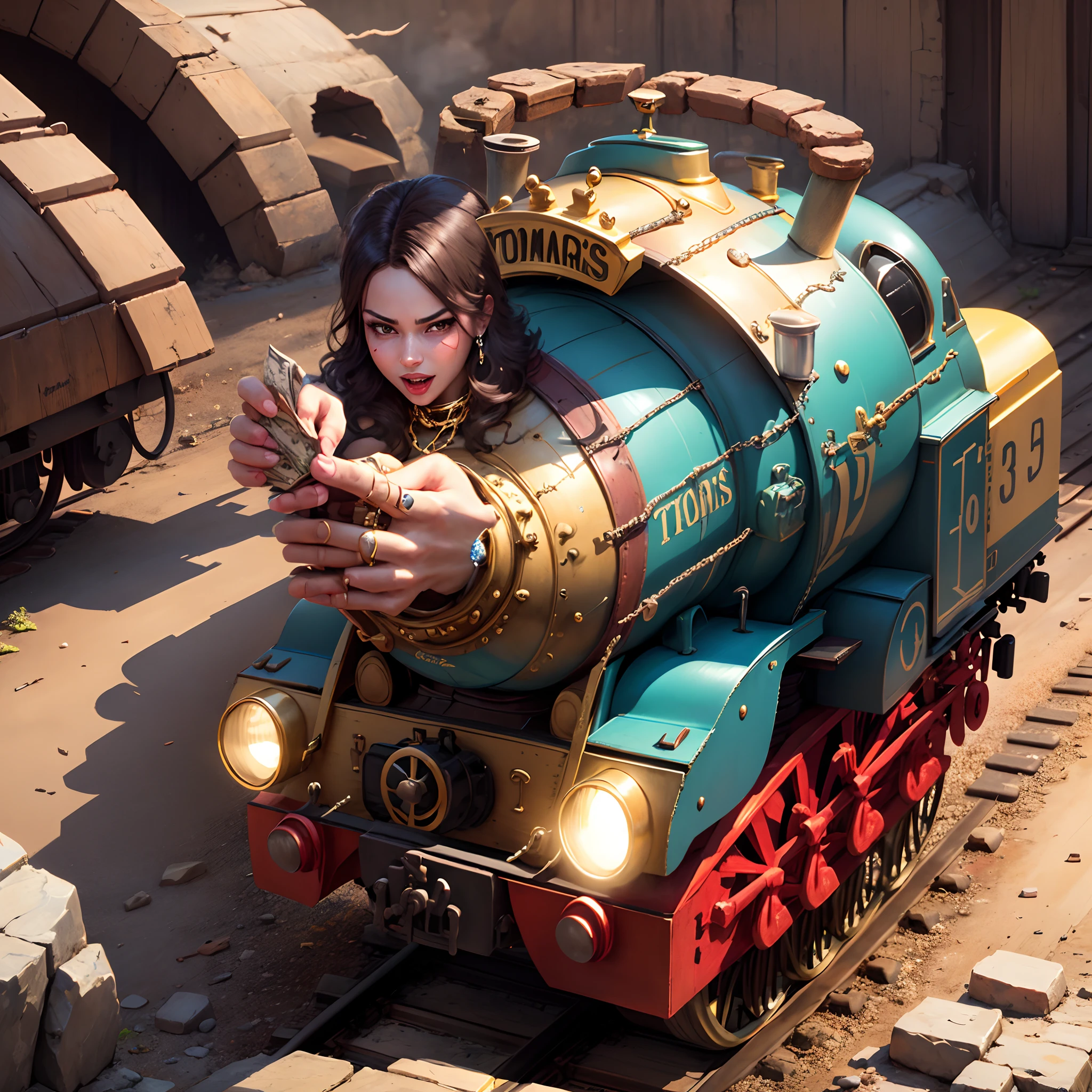Thomas the tank engine with grills, money and gold chains