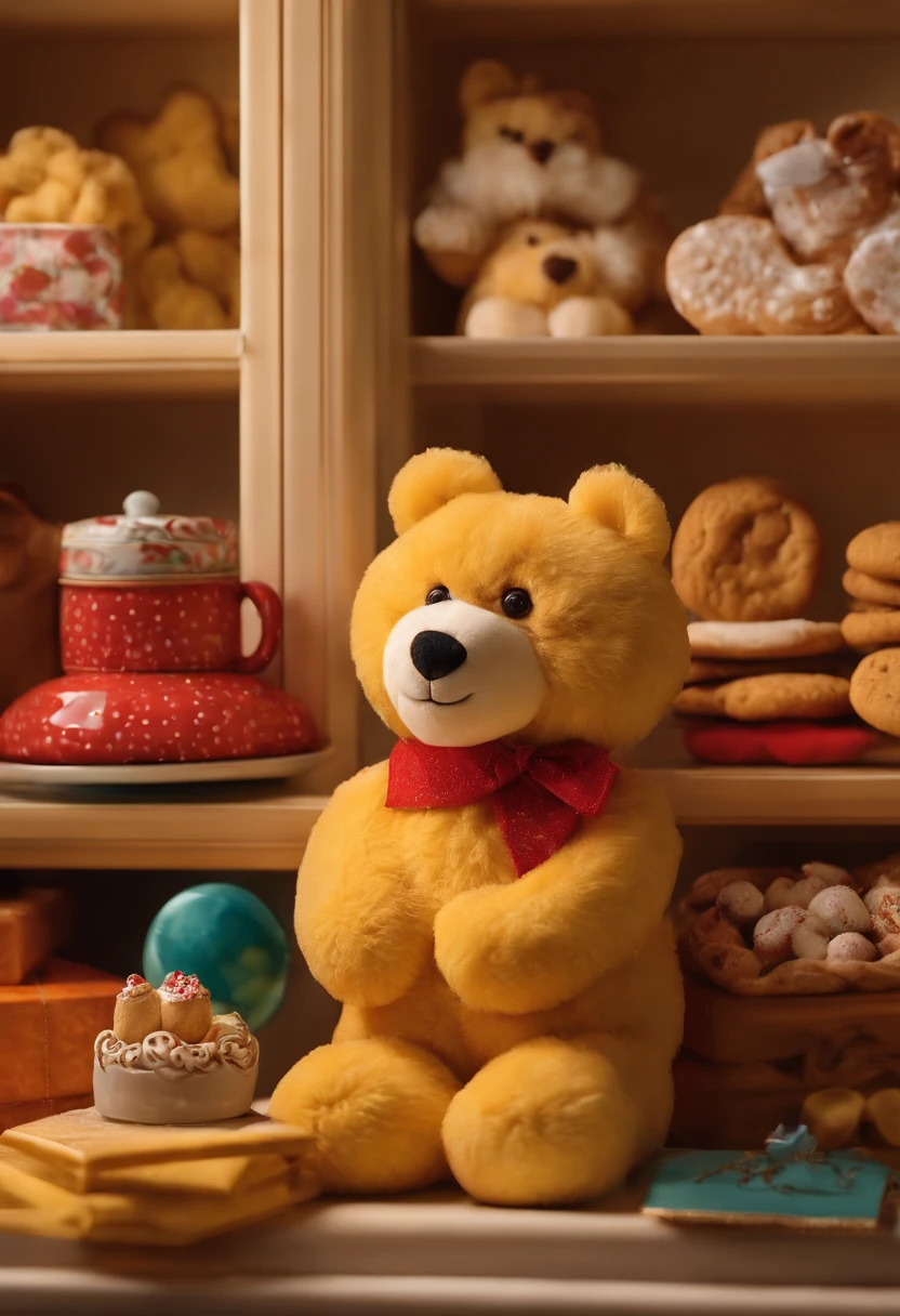 Boxed Cookies、Stuffed animal next to it、American Room、On the shelf