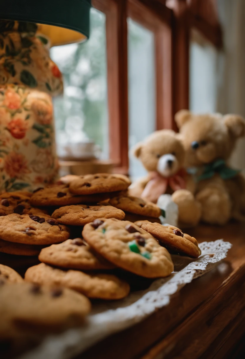 Boxed Cookies、Stuffed animal next to it、American Room、On the shelf