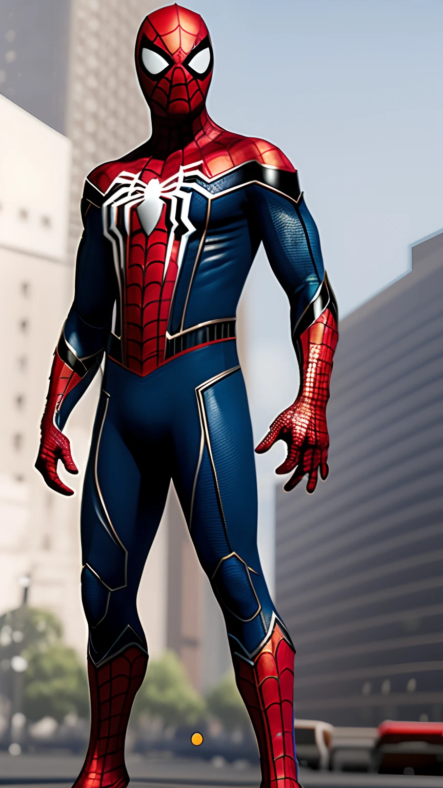 Create a Spider-Man suit with a mix from the thorn spider and knight armor, 8 eyes like kokushibo