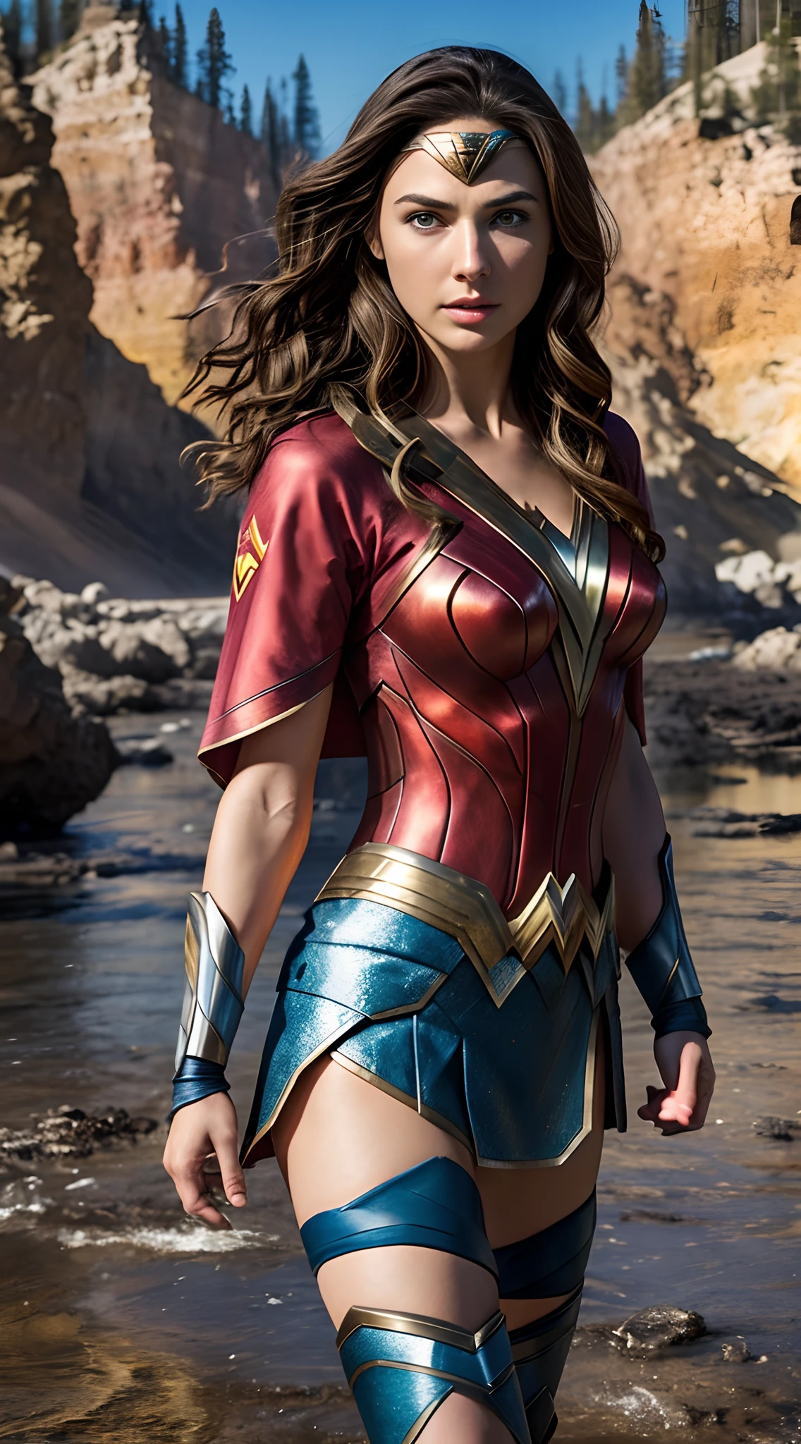 ju, I will create a description with a more daring outfit, que destaca sua grandeza e poderes, sem ser vulgar: A fusion between Storm and Supergirl would result in a truly powerful and impressive heroine. Imagine uma figura majestosa, com Supergirl'The strength and determination combined with Storm's climactic powers and imposing presence. This heroine would have radiant skin and long hair that would blow in the wind, como se estivesse em constante movimento. His costume would be a mix of iconic elements from both characters...., combining the classic "s" da Supergirl com um design moderno e arrojado, incorporando tons de azul, prata e branco, evocando a natureza tempestuosa da Tempestade. Em termos de personalidade, This heroine would be a natural leader, with an unwavering sense of justice and fierce determination. She would be compassionate and selfless, but would also have an aura of authority and wisdom, fruit of her experiences as a defender of her people. Sua postura seria confiante e imponente, conveying a sense of power and control. Quanto aos poderes, This merger would have the best of both worlds. Ela seria capaz de voar em alta velocidade, has super strength and invulnerability, Supergirl characteristics, in addition to controlling the climate, criar tempestades e manipular os elementos, herdando os poderes da Tempestade. His presence would be striking, transmitindo coragem, compassion and unwavering determination. She would be a true keeper, able to face challenges with grace and power, becoming a symbol of hope for all, with a striking presence and an aura of grandeur that would highlight her as a true force of nature. I hope this description meets your expectations!