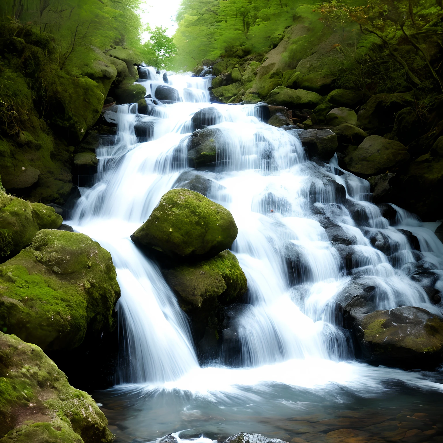 Flowing waterfall in the trpoics