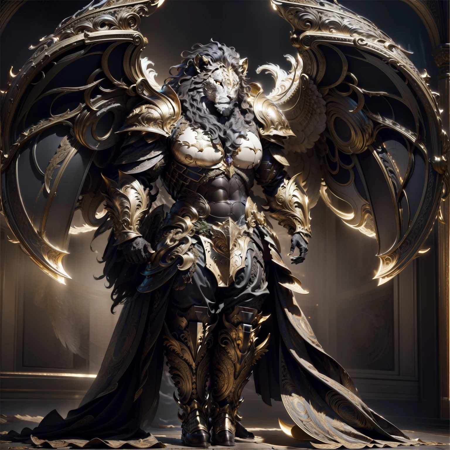 a male muscular spartan seated on the throne of an ancient building, ponytail helm, the style of photo-realistic hyperbole, golden hues, unreal engine 5, intricate costumes, hyper-realistic sculptures, solarizing master, dark white and bronze