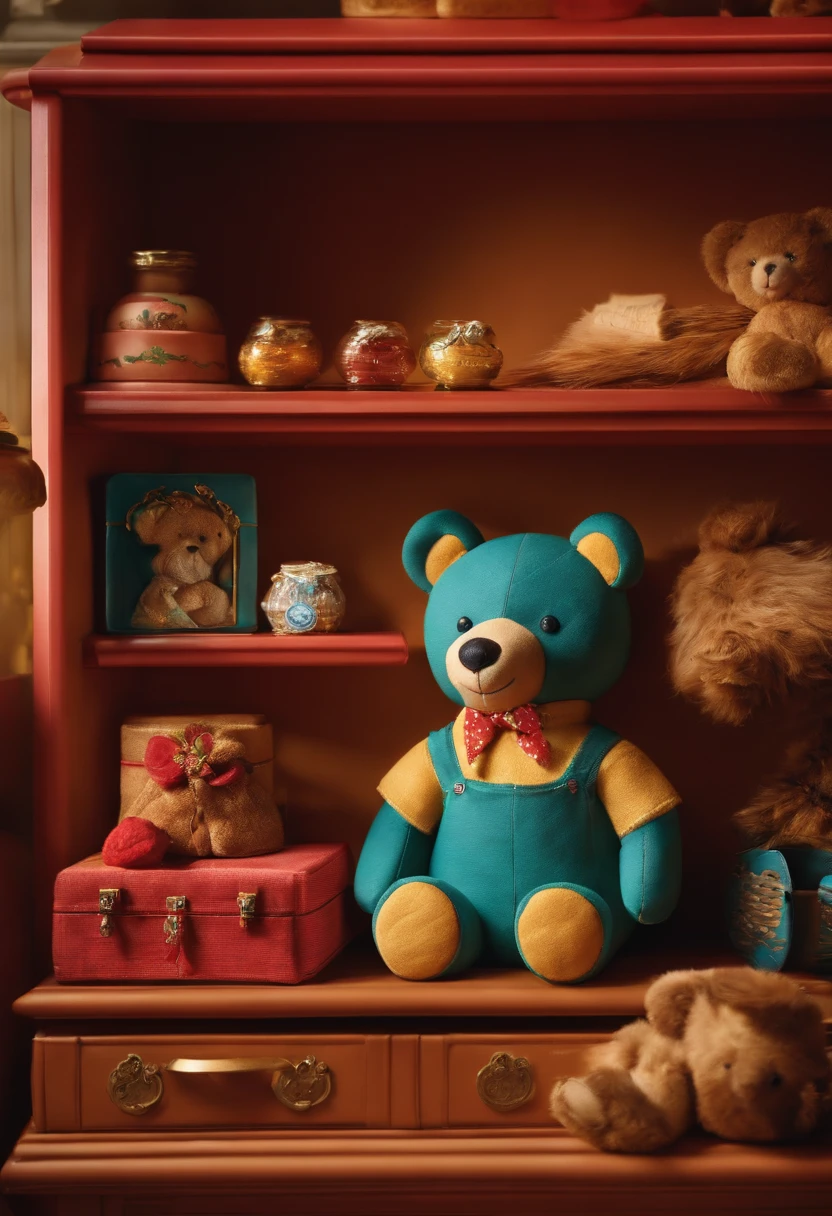 Cookie box、Stuffed bear next to it、American Room、On the shelf