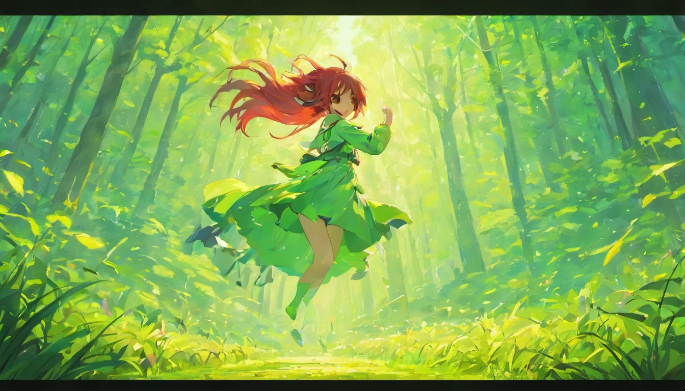 ninguem, floresta, ruinas, ceu roxo, nuvens, estilo anime, birds flying in the sky, Red round energy in the sky, grass on the ground