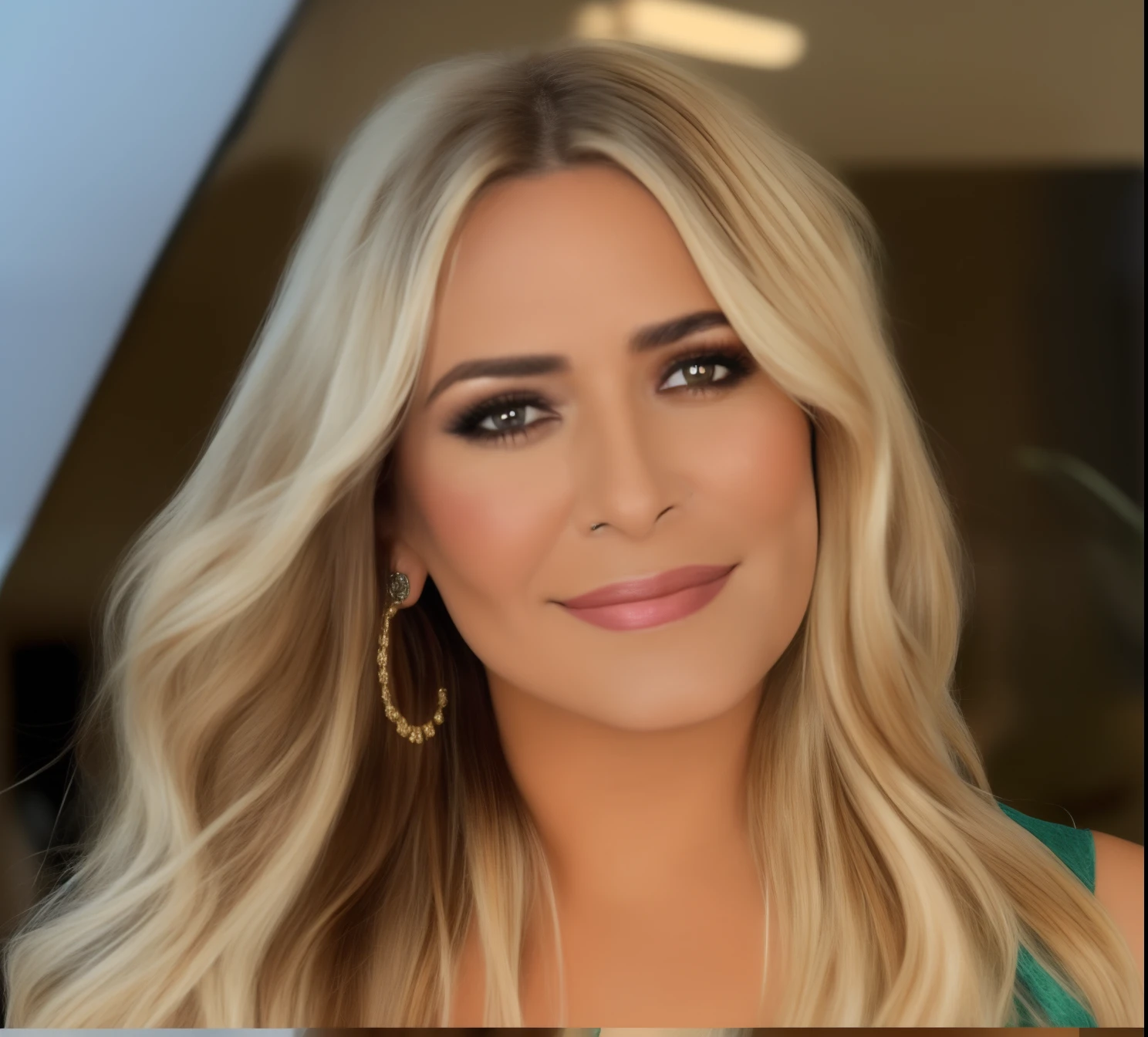 um close up de uma mulher com longos cabelos loiros e brincos, Lorena Avarez, Caroline Gariba, Alanis Guillen, imagem de perfil, fernanda suarez, taken in the early 2020s, Marischa Becker, Karolina Cummings, Andou na escola chatzipanagiotou, inspirado em Araceli Gilbert