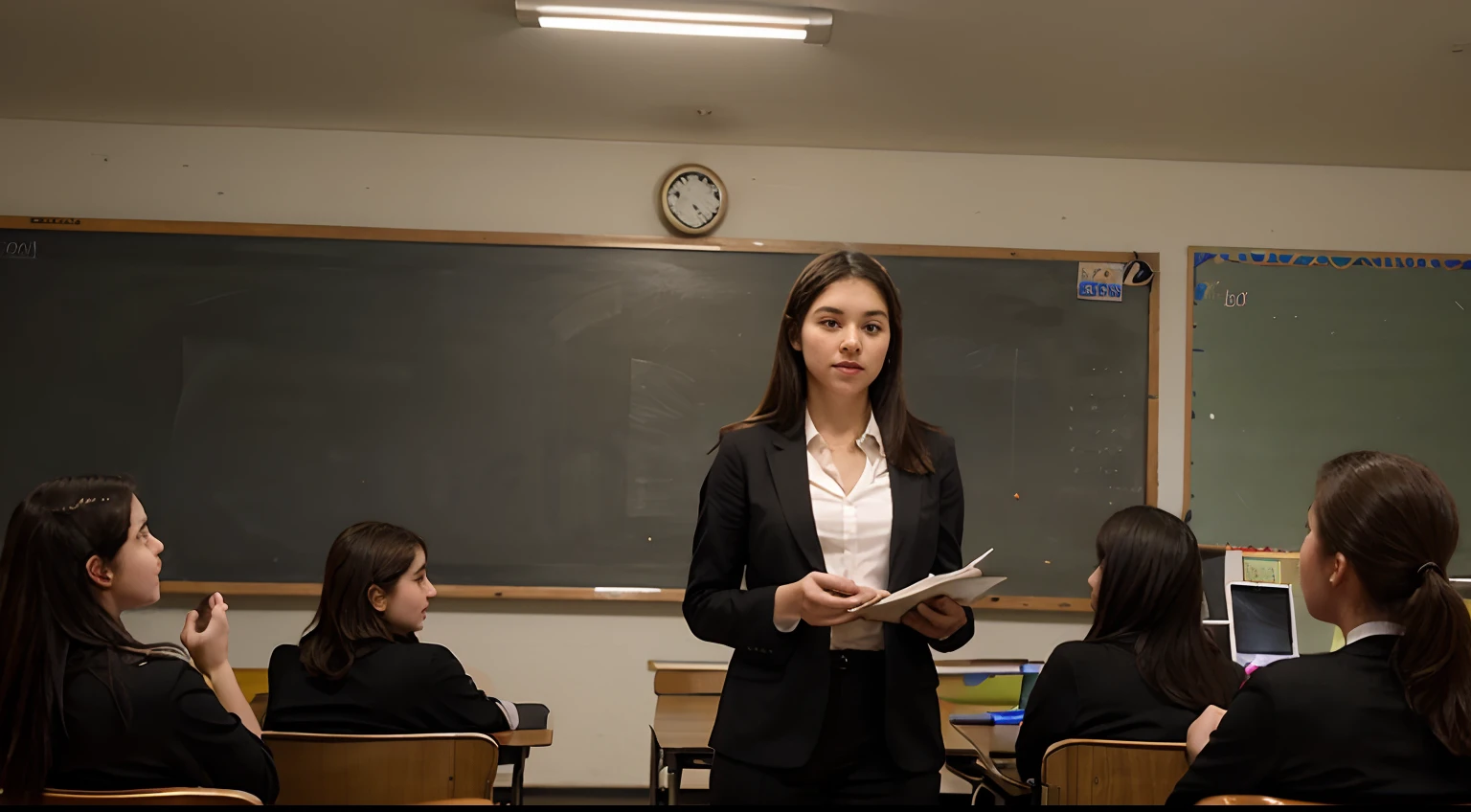 beautiful young teacher coached the school's debate team, organized poetry readings, and often volunteered for local charities.