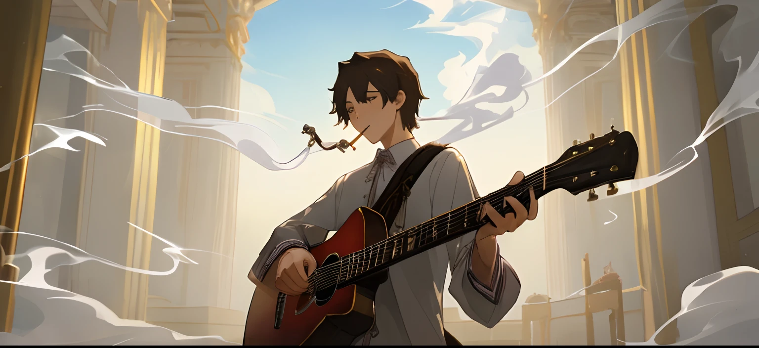 Smoking in the palace、Young Man with Guitar