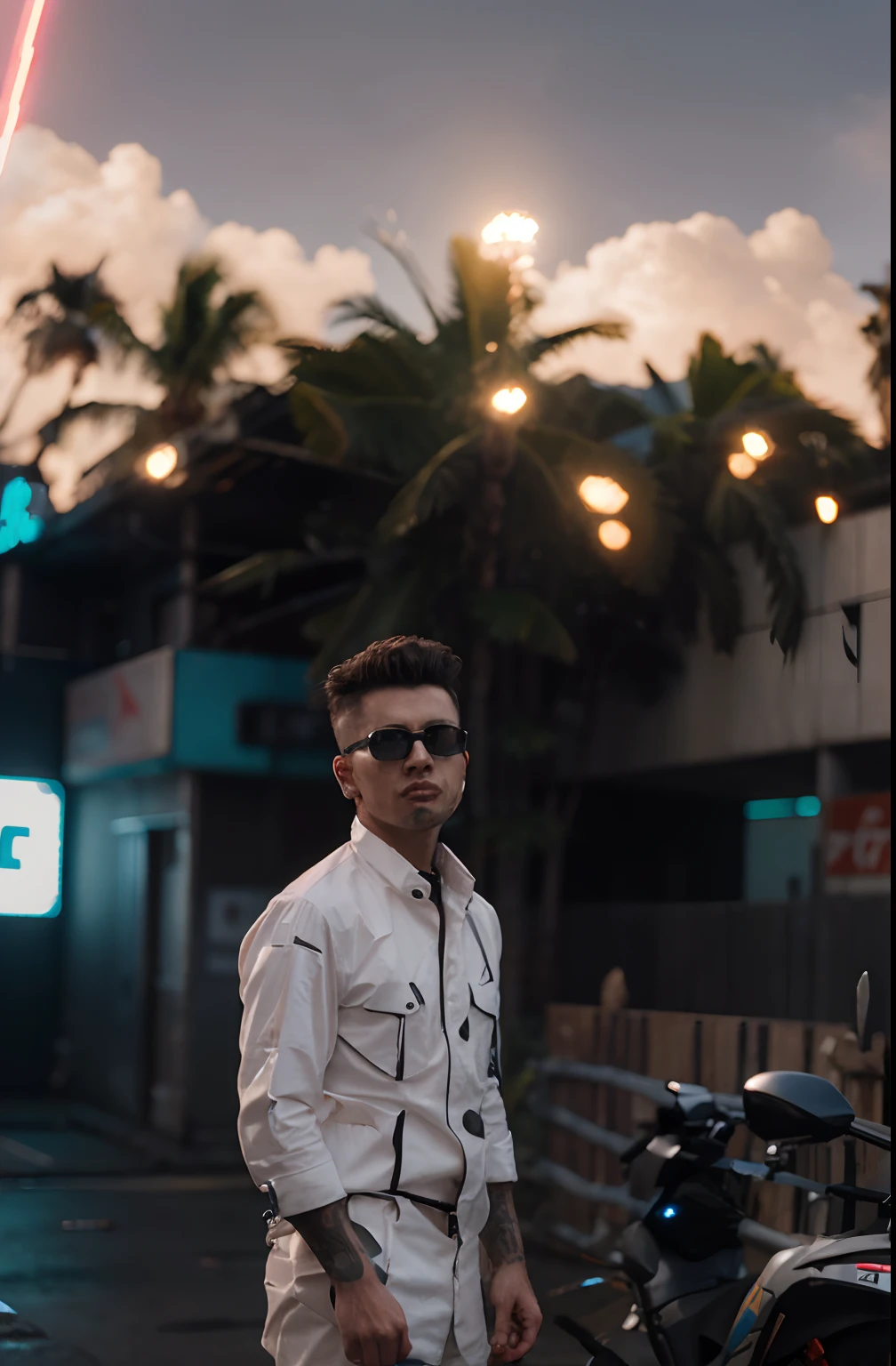 change background cyberpunk handsome boy,realistic face,8k, ultra realistic