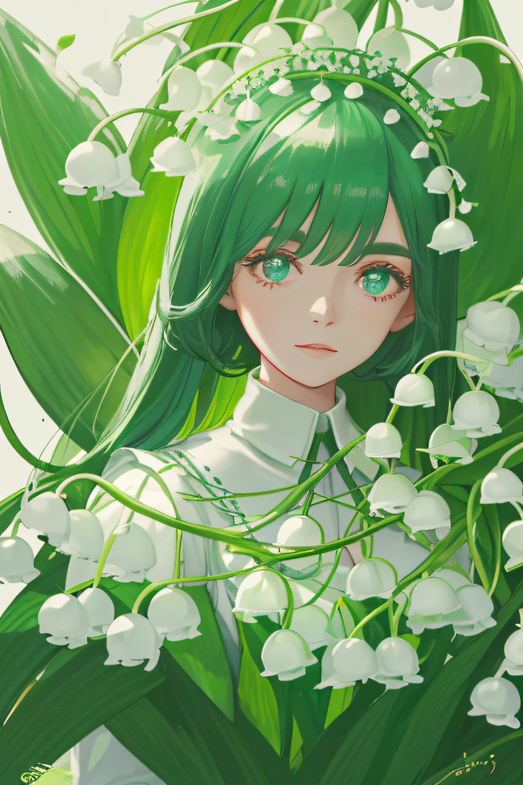 Lily of the valley,Close-up,closeup cleavage,delicated,