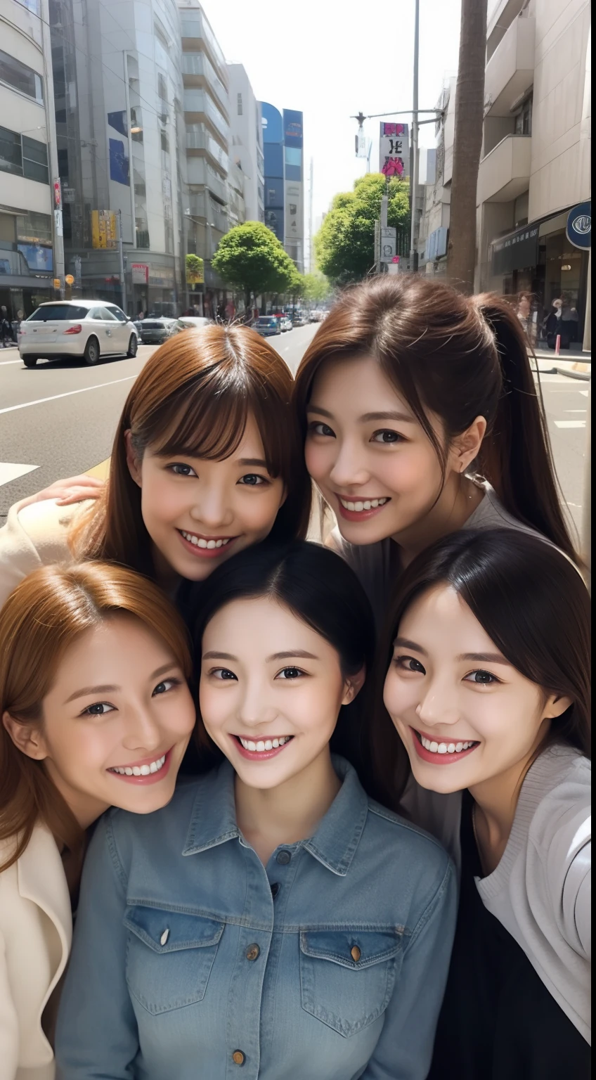 Actress group、hiquality、A hyper-realistic、healthy、Smiling expression、Slender perfect figure、Japan beauties、Beautiful eyes、Beautiful skin、Tokyo City