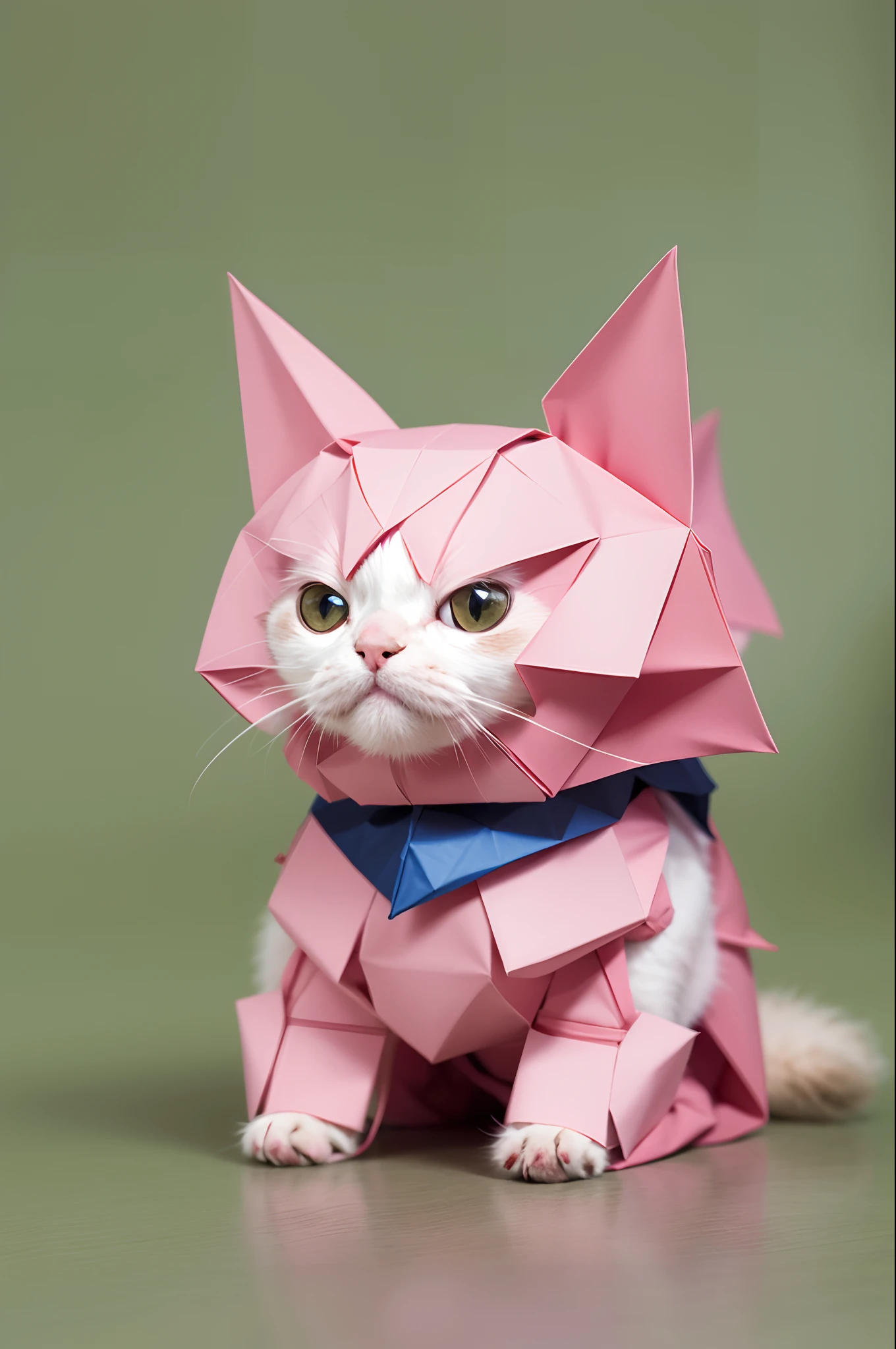 1 supercute kitty wear a origami gundam armor,fur