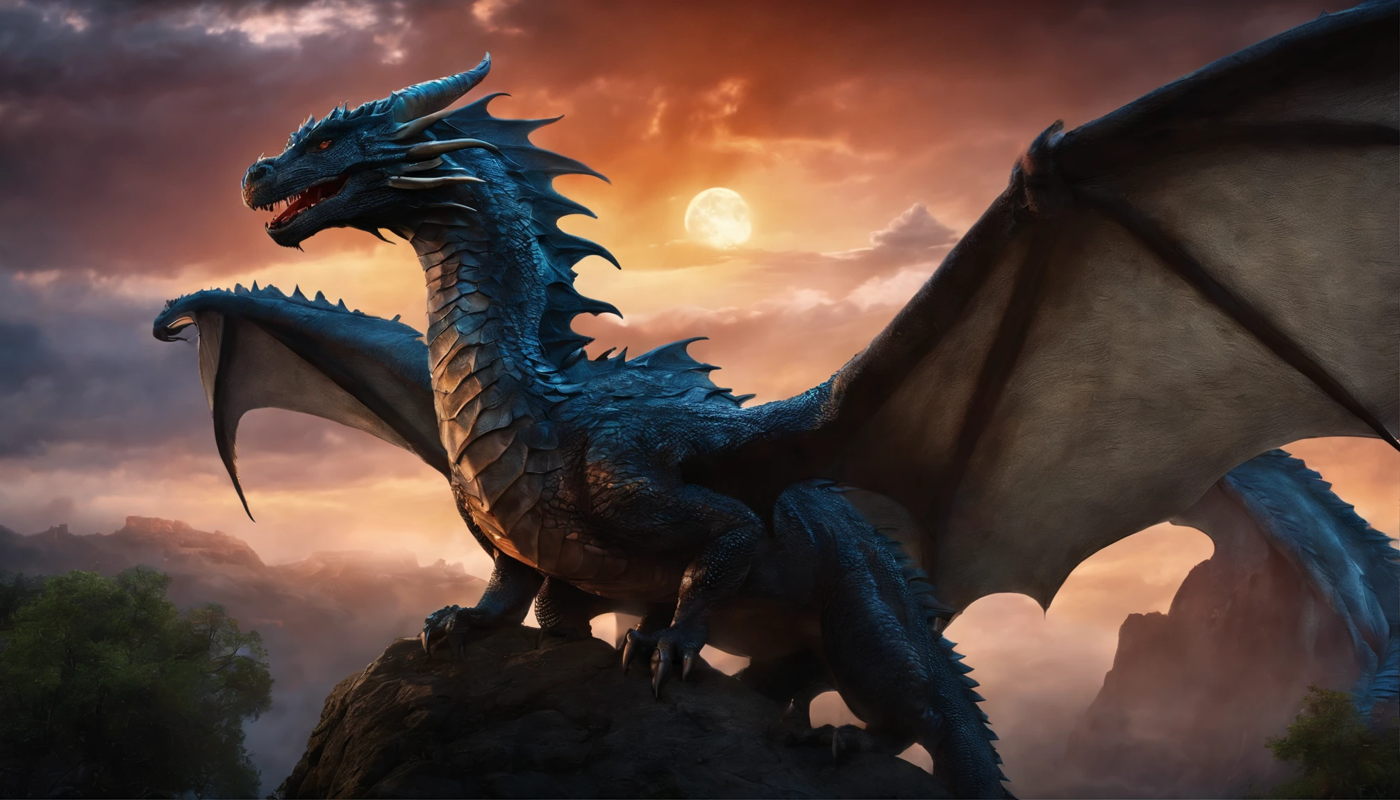 best quality, high quality, ultra quality, 8k, masterpiece, detailed, extremely detailed, insanely detailed, ultra detailed, ultra highres ,exquisite, lifelike Images,cinematic experience,UHD picture,Realistic,photorealistic,hyperrealistic,vivid,RAW photo,shot by DSLR, Starry night sky, stars in the sky, dragon flying, night sky, dragon,  