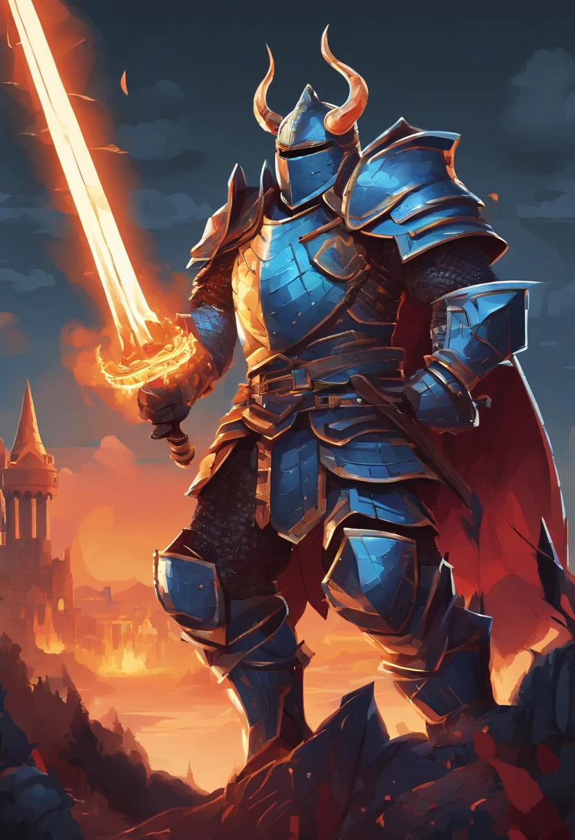 a brave knight in shining armor,holding a gleaming sword and sturdy shield,piercing blue eyes,intense gaze,confident expression,fit and muscular build,medieval knight's helmet and armor,majestic and proud stance,battle-worn armor and weapons,standing on a grassy battlefield with a medieval castle in the background,heroic posture,strong and protective aura,engaged in a fierce battle with a fearsome dragon,clashing metal and fiery breath,epic battle between good and evil,high-res digital illustration,hyper-realistic details,dramatic lighting and shadows,vibrant colors and rich textures,captivating and awe-inspiring scene.