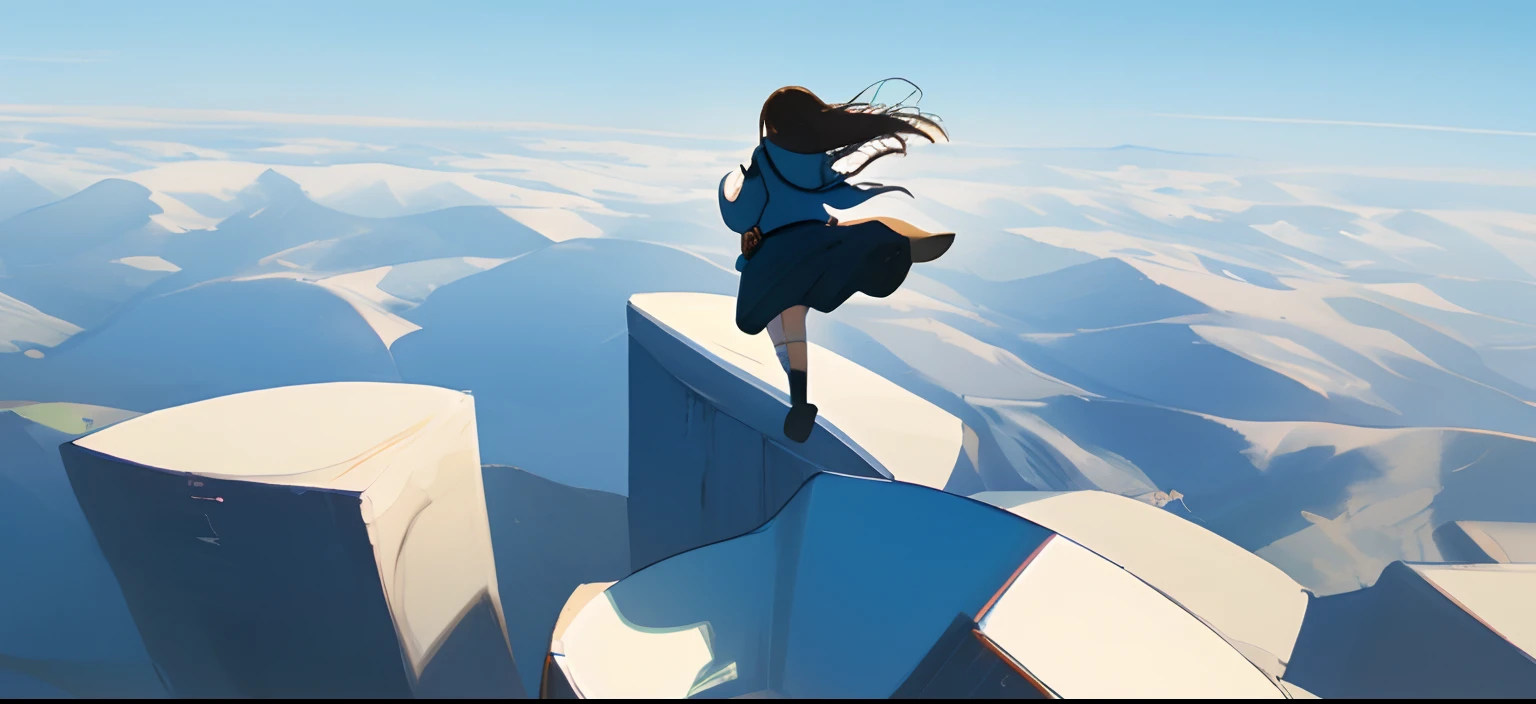 Girl walking on the edge of a cup