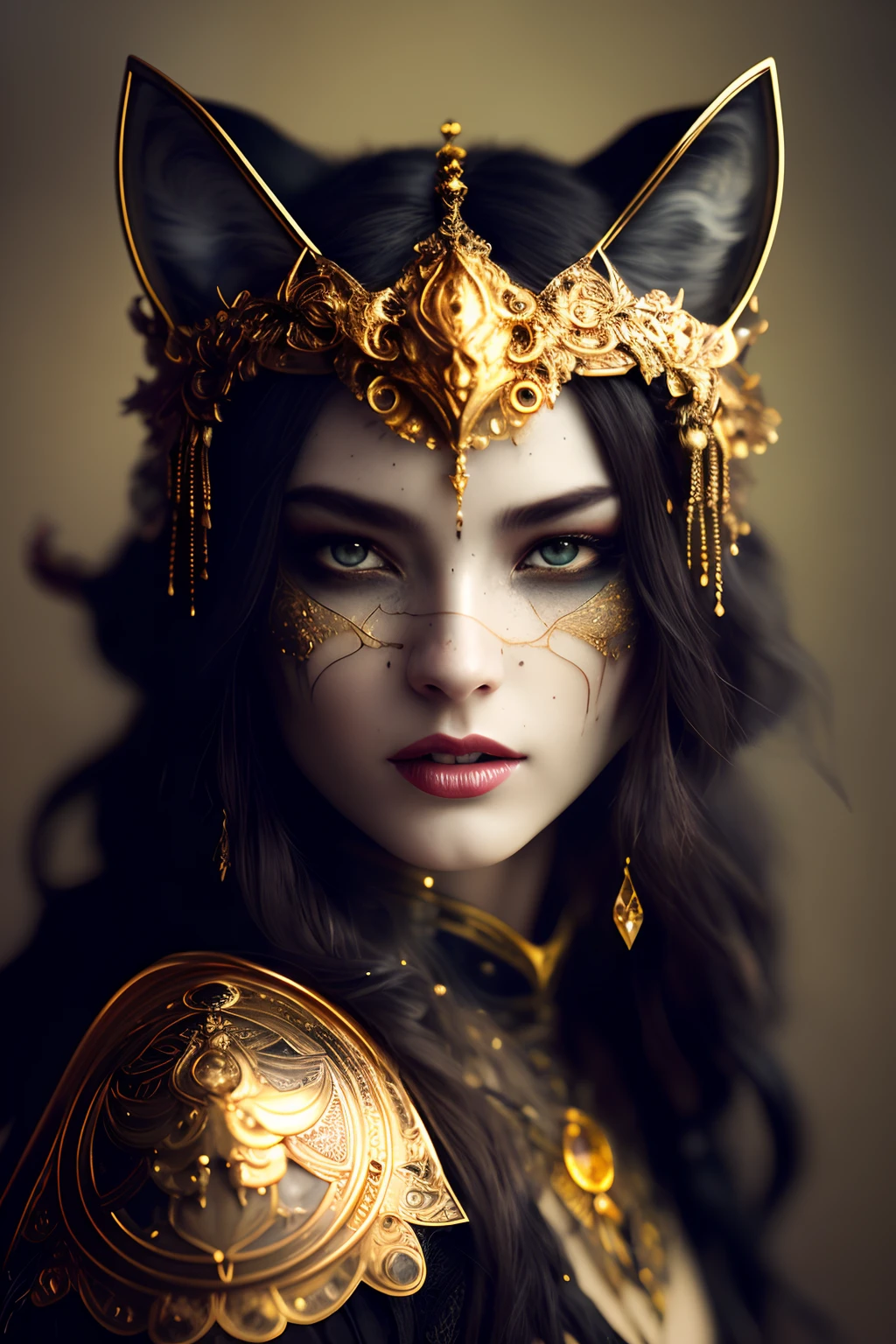 wolf holding a spear, light and shadow, dark and grim, grimdark style, from amber to black, copper and jewels, ornate intricate gothic armor,
( by artist Brom and Jasmine Becket-Griffith and Alphons Mucha),
,Photorealistic, Hyperrealistic, Hyperdetailed, analog style, detailed skin, matte skin, soft lighting, subsurface scattering, realistic, heavy shadow, masterpiece, best quality, ultra realistic, 8k, golden ratio, Intricate, High Detail, film photography, soft focus,